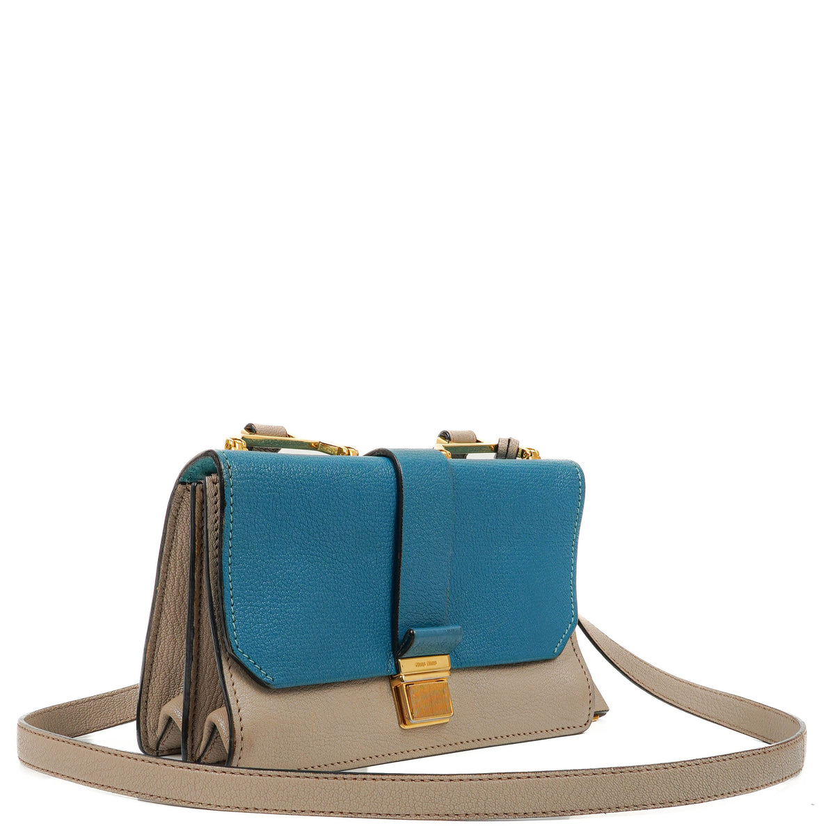 Miu Miu Madras Goatskin Multicolor Crossbody Bag