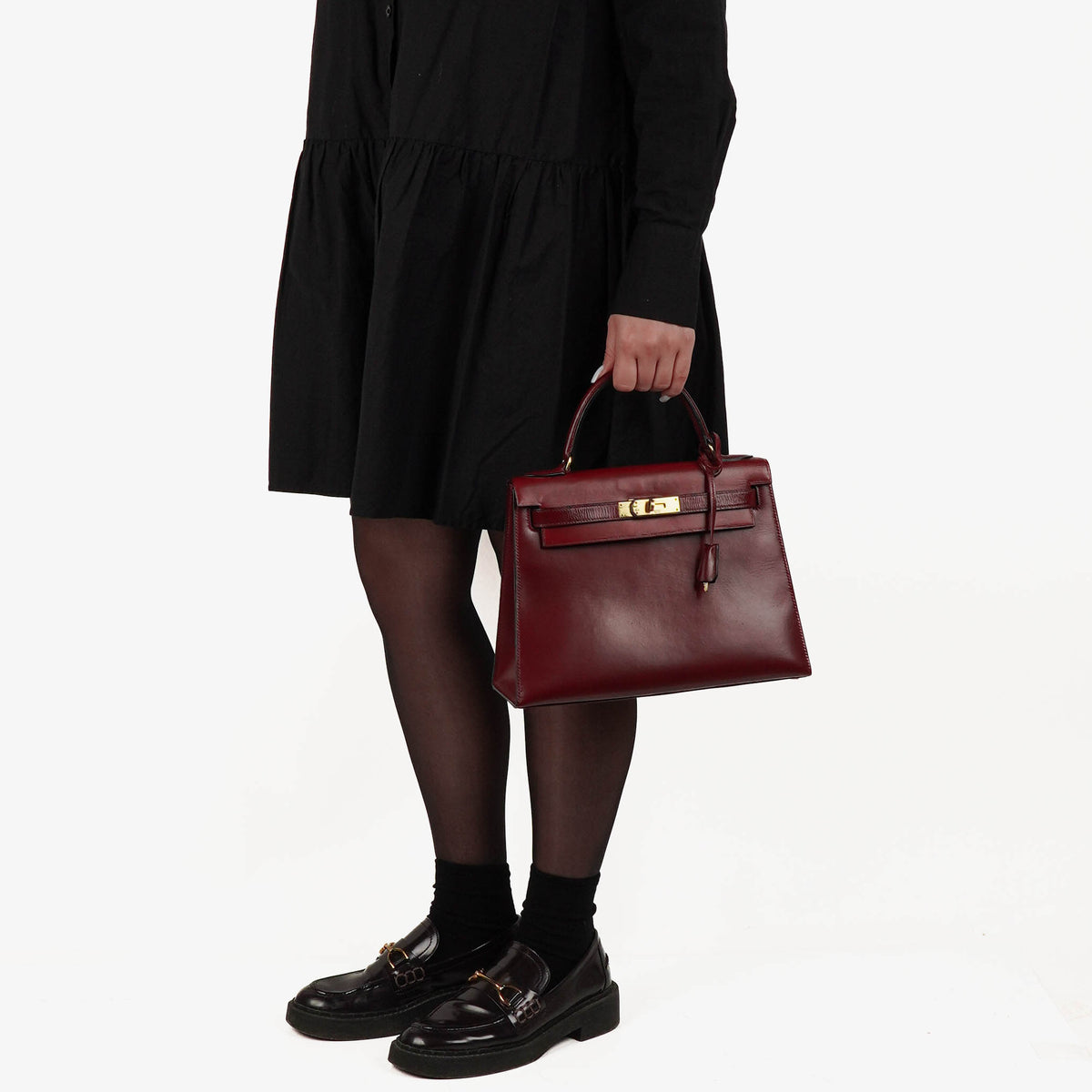 Hermès Kelly 28 Sellier Rouge H Box Calf With Gold Hardware