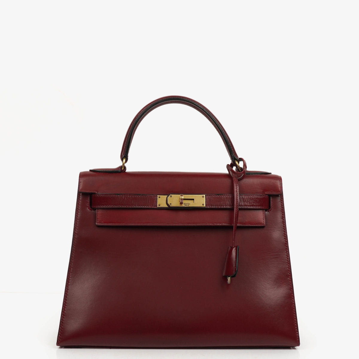 Hermès Kelly 28 Sellier Rouge H Box Calf With Gold Hardware