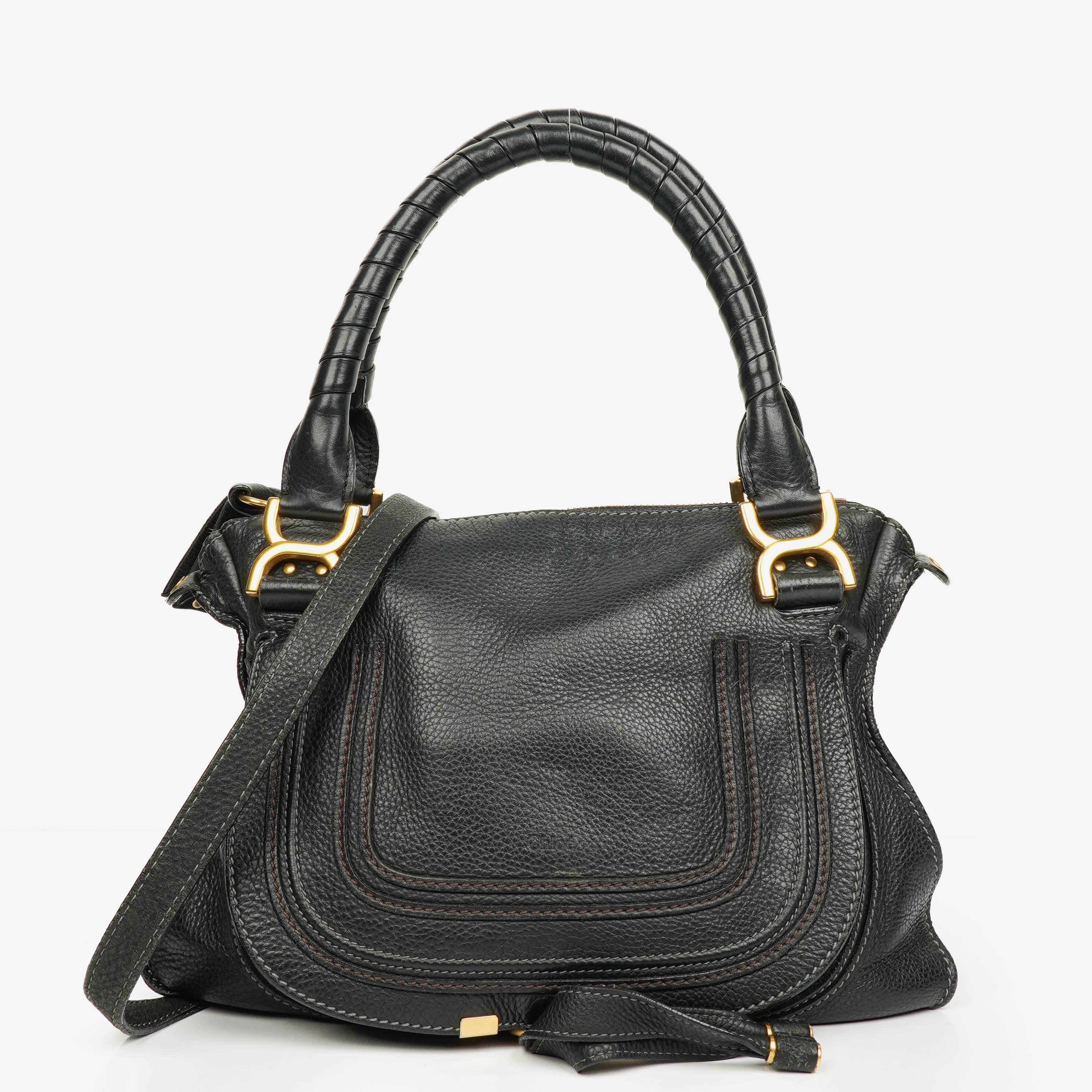 Chloe Marcie Leather Top Handle Shoulder Bag