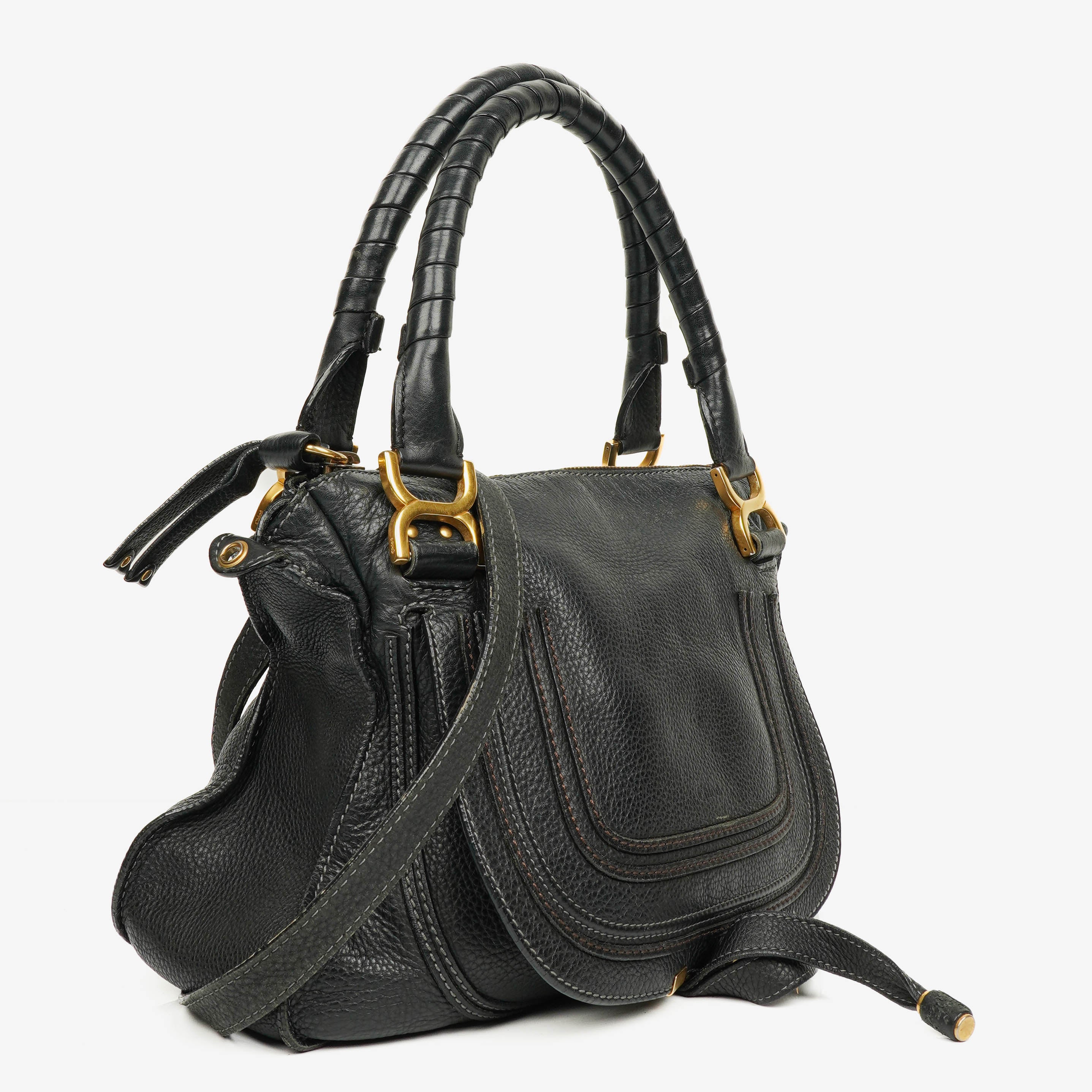Chloe Marcie Leather Top Handle Shoulder Bag