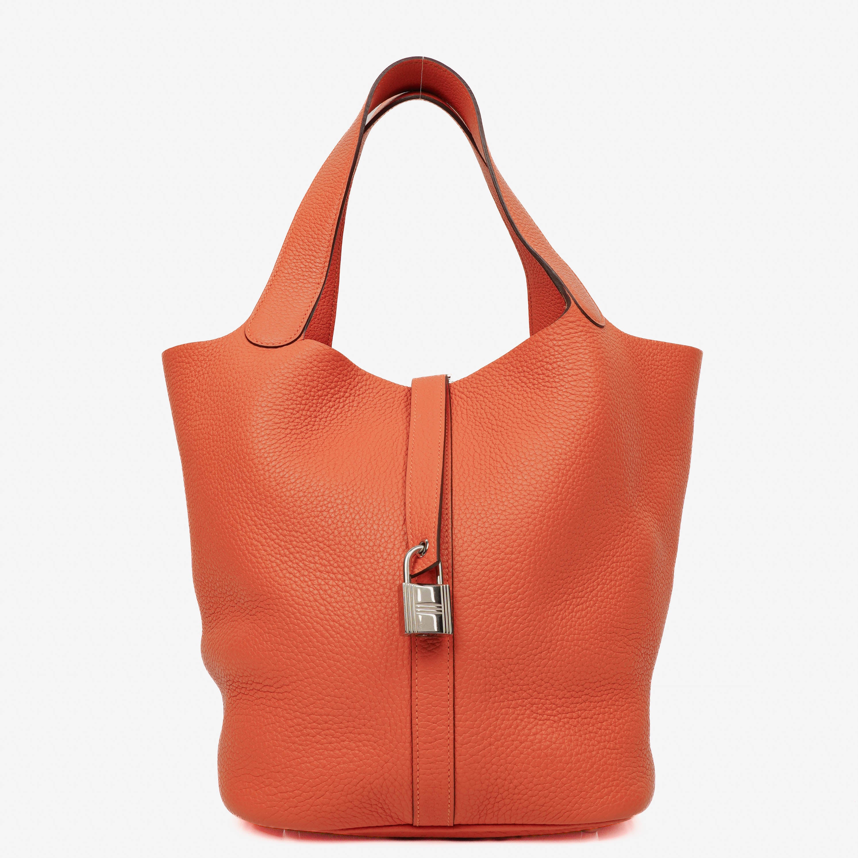 Hermès Picotin Lock 26 GM Orange Taurillon Clemence Bucket Bag