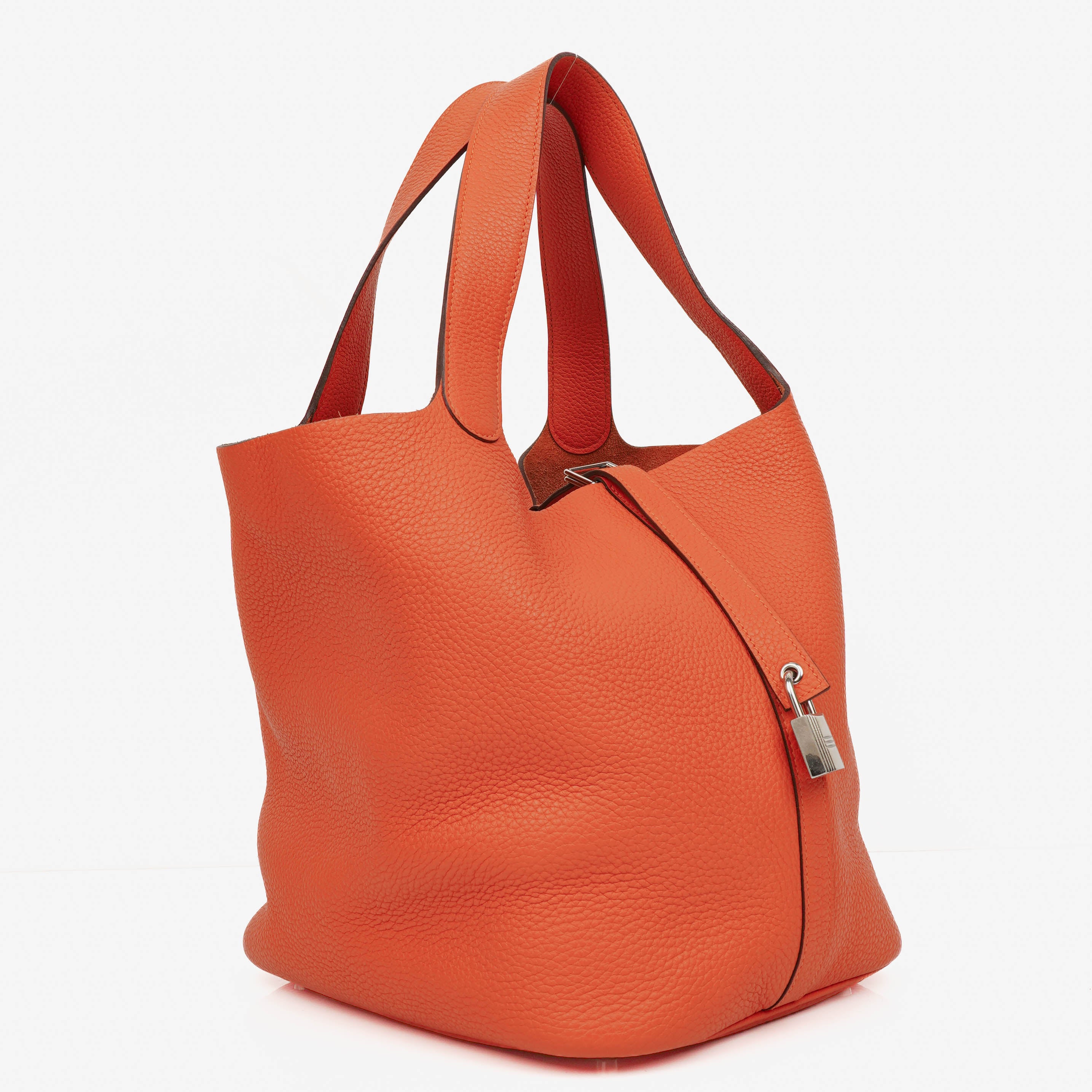 Hermès Picotin Lock 26 GM Orange Taurillon Clemence Bucket Bag