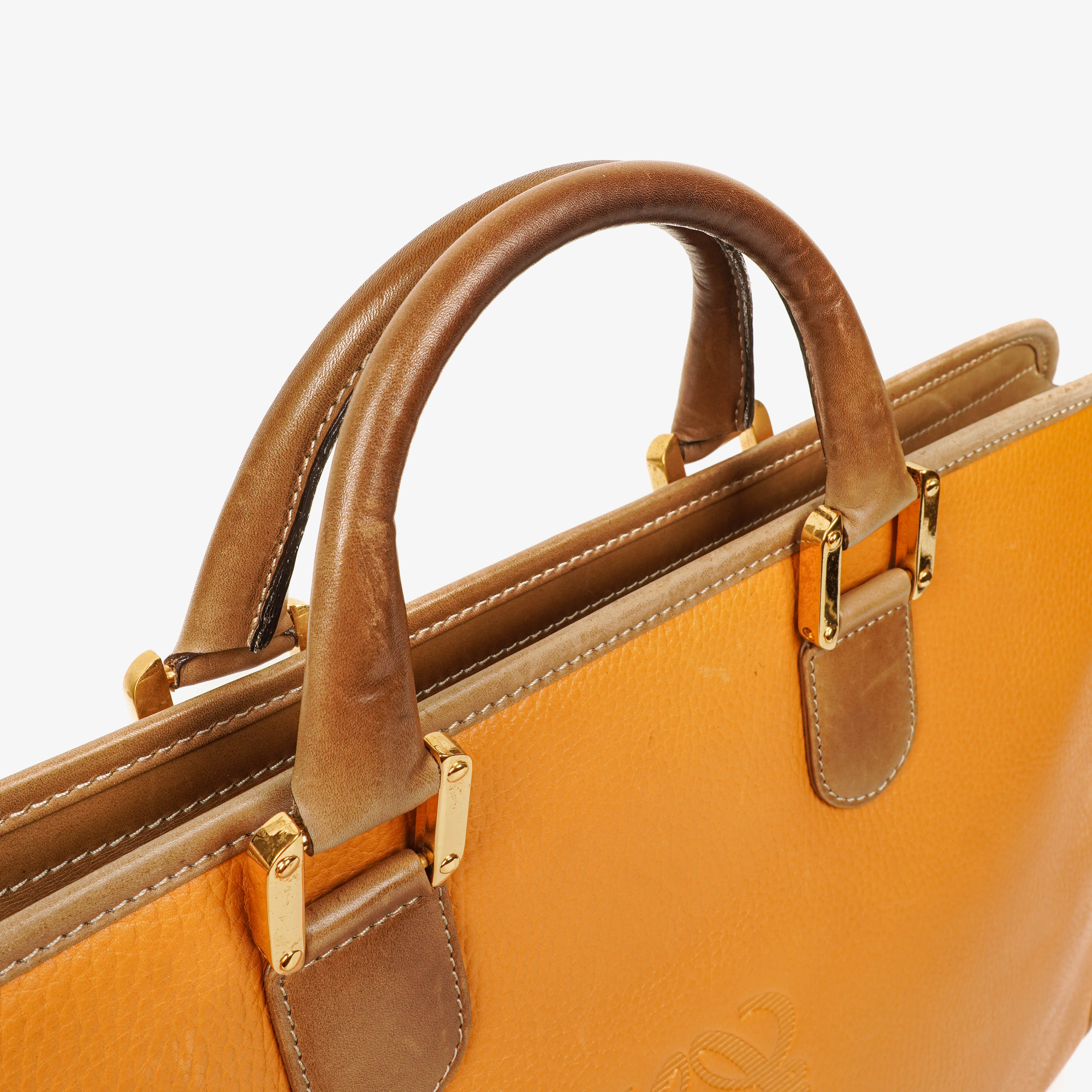 Loewe Brown Leather Anagram Breifcase