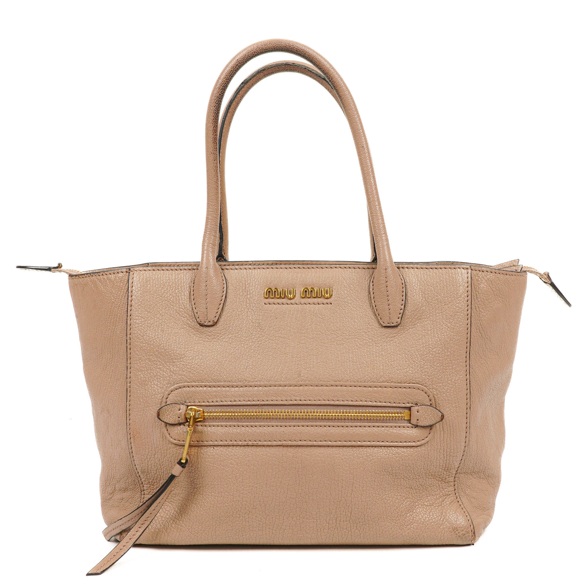 Miu Miu Madras Goatskin Cammeo Tote Bag