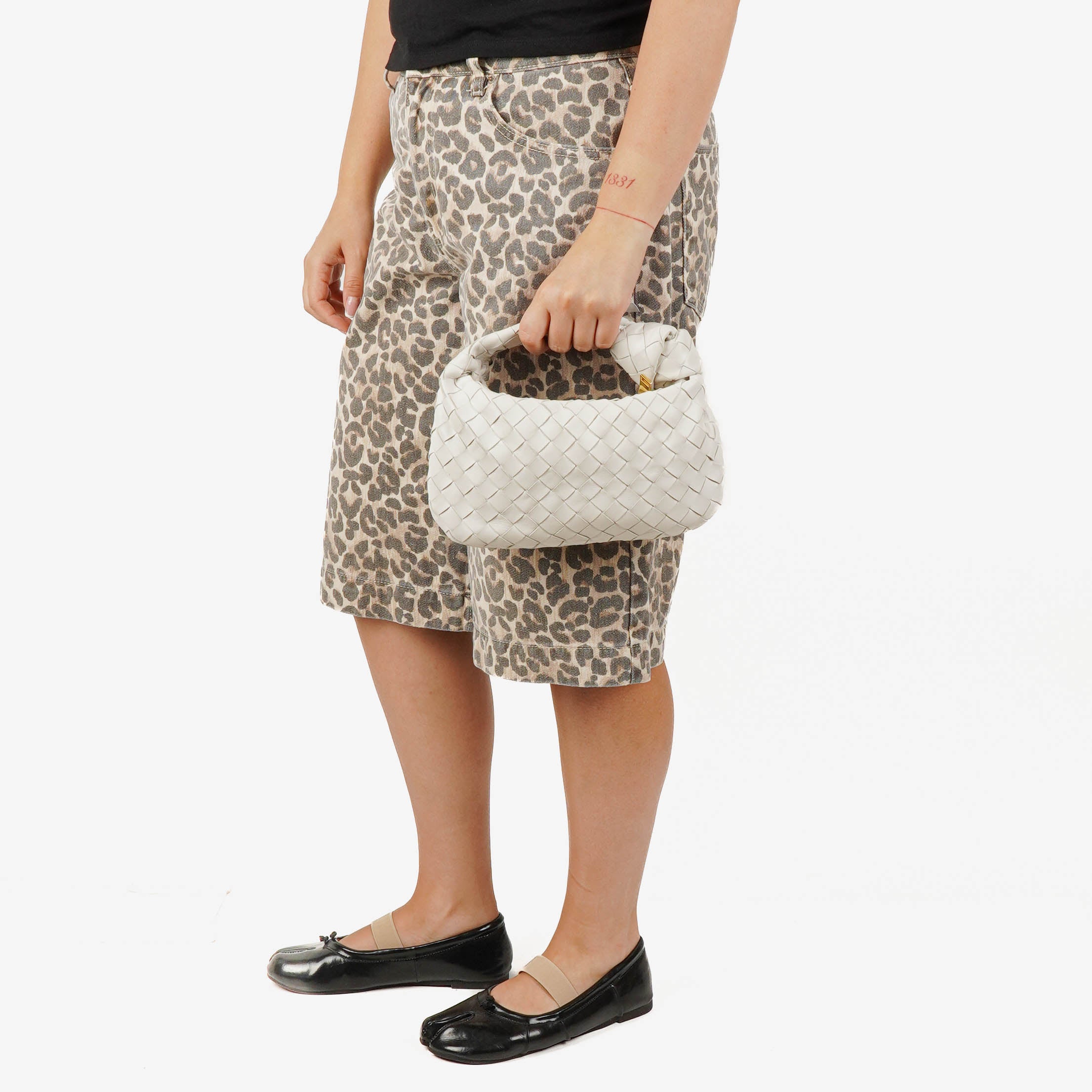 Bottega Veneta Mini Jodie White Leather Bag