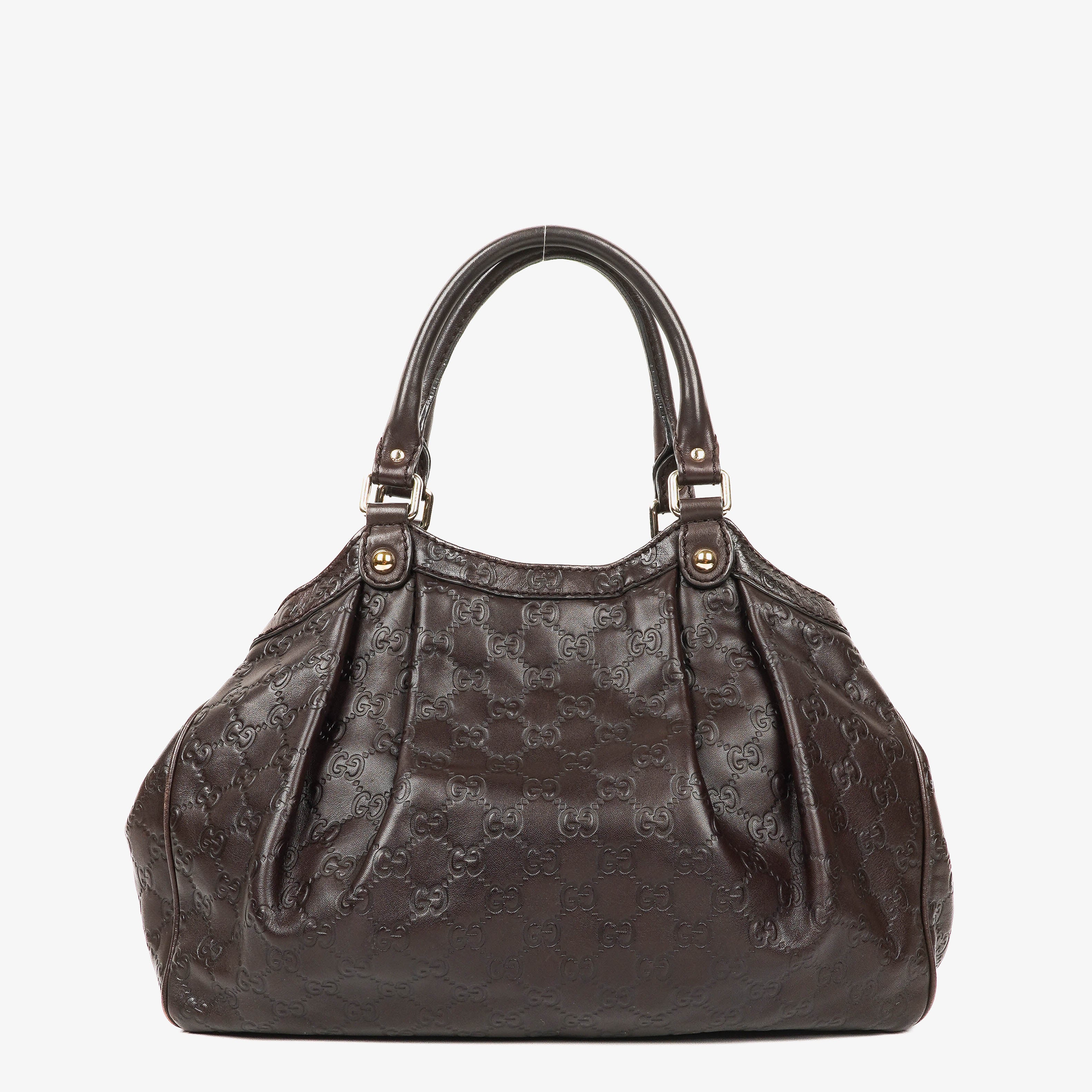 Gucci Guccissima Dark Brown Leather Sukey Hobo Bag