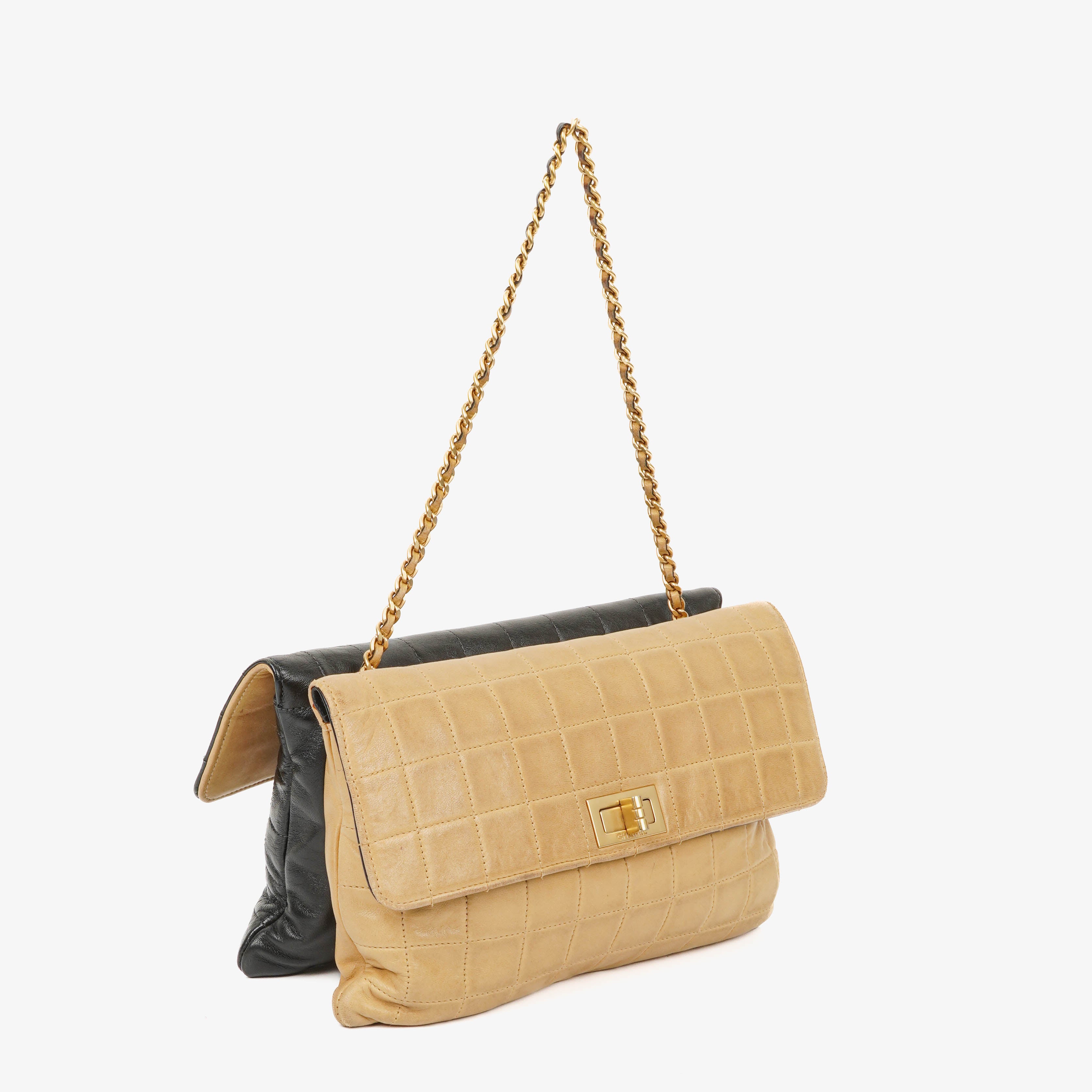 Chanel Vintage Double Sided Bi-Colour Chocolate Ba Quilted Lambskin 2.55 Reissue Flap Bag