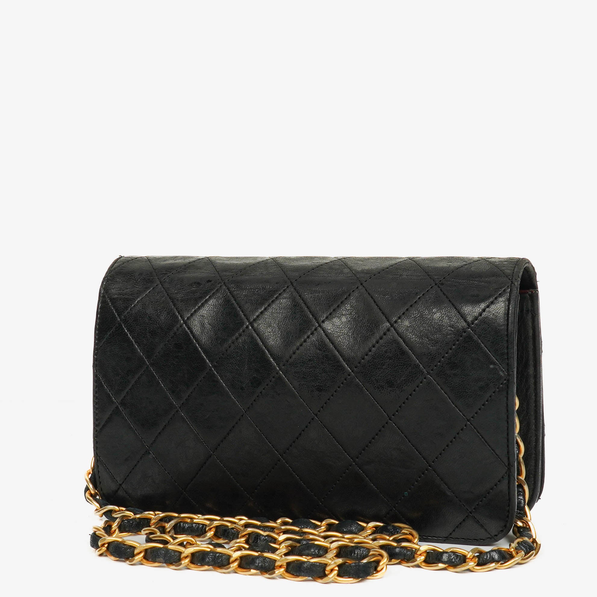 Chanel Classic Full Flap Bag Black Quilted Leather 24K Gold-Plated Hardware