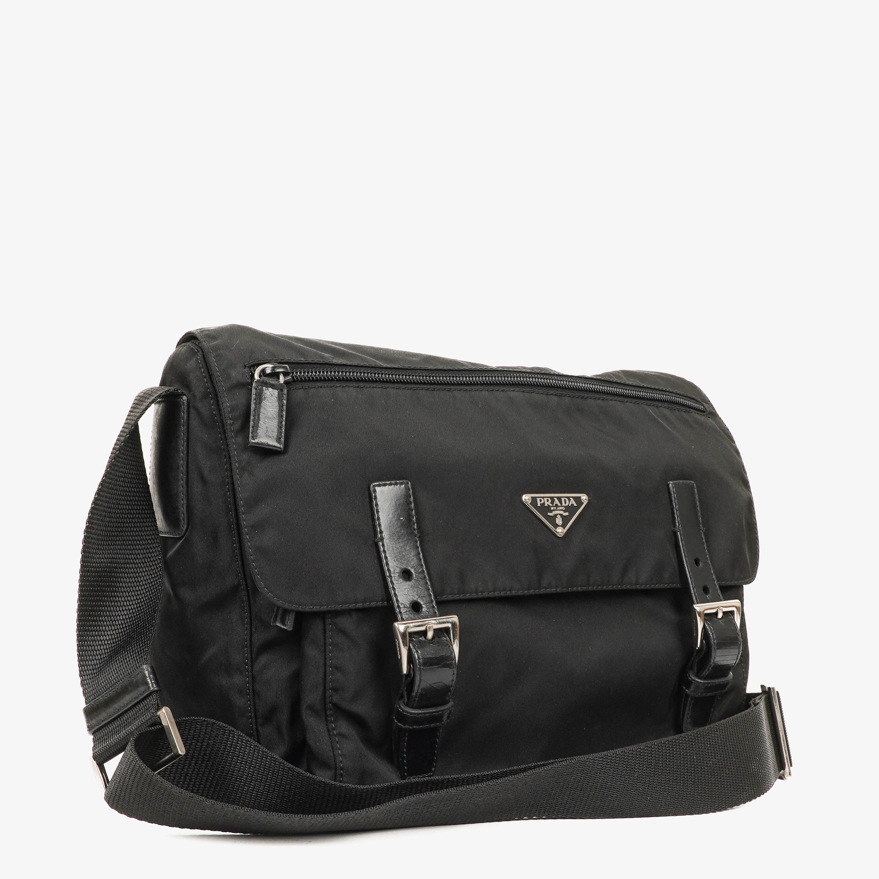 Prada Tessuto Black Nylon Shoulder Bag