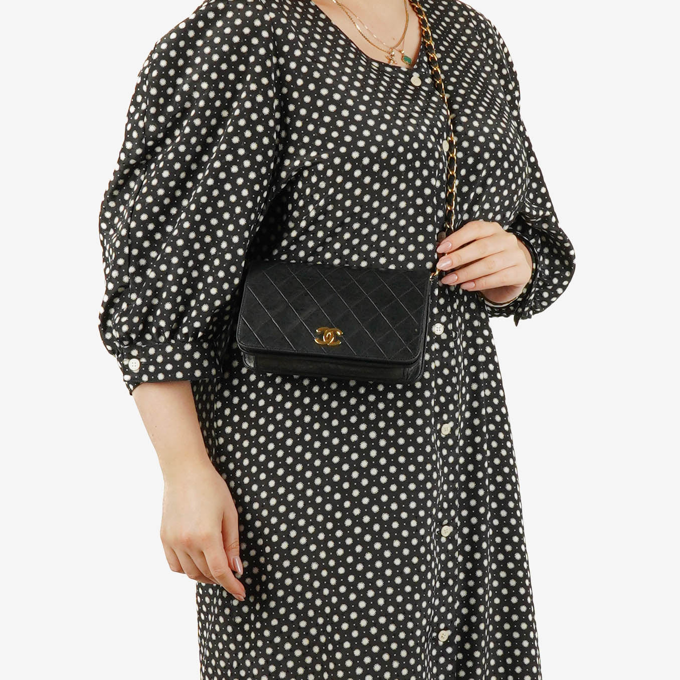 Chanel Classic Full Flap Bag Black Quilted Leather 24K Gold-Plated Hardware