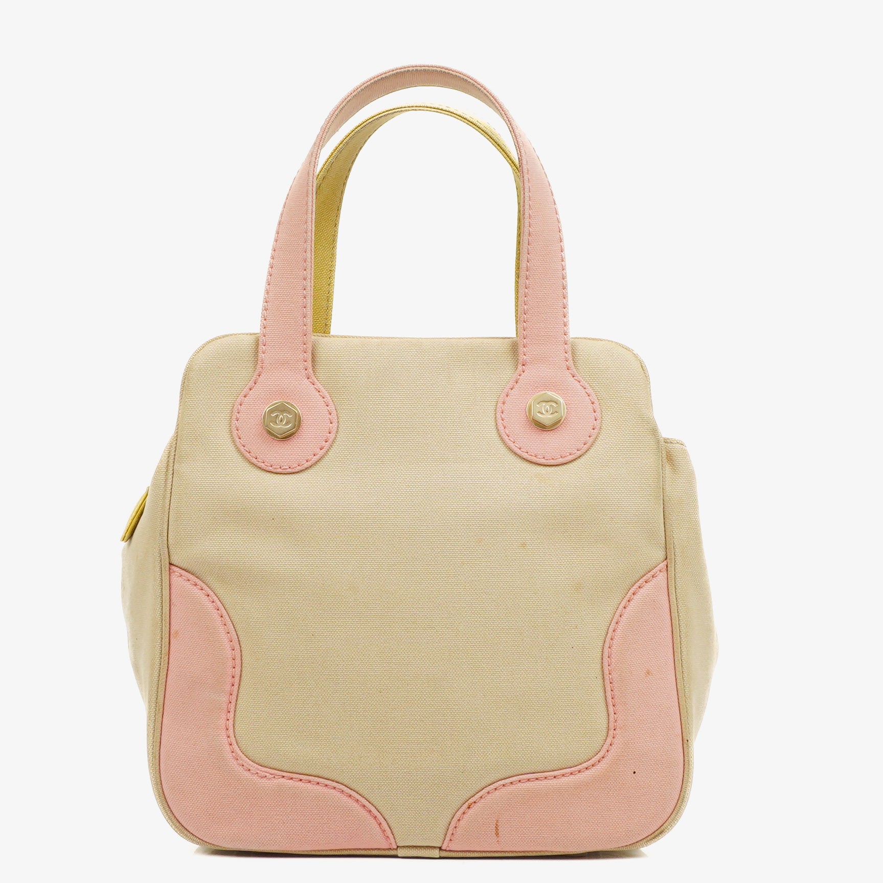 Chanel Vintage Canvas Marshmallow CC Tragetasche