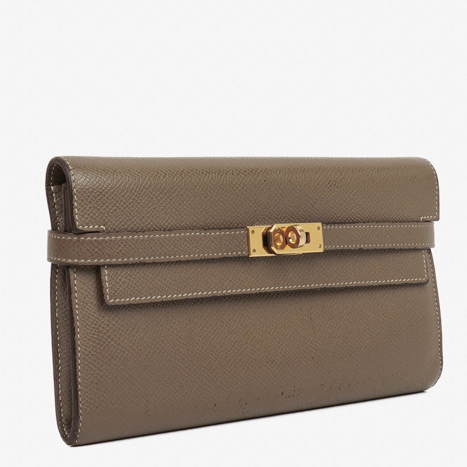 Hermès Kelly Longue Etoupe Epsom Leather Wallet