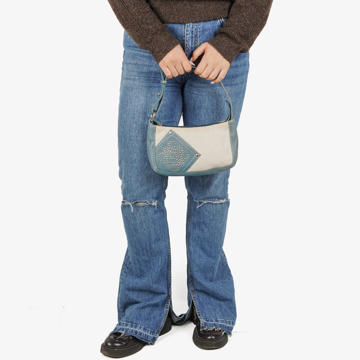 Loewe Leather/Canvas Anagram Handbag