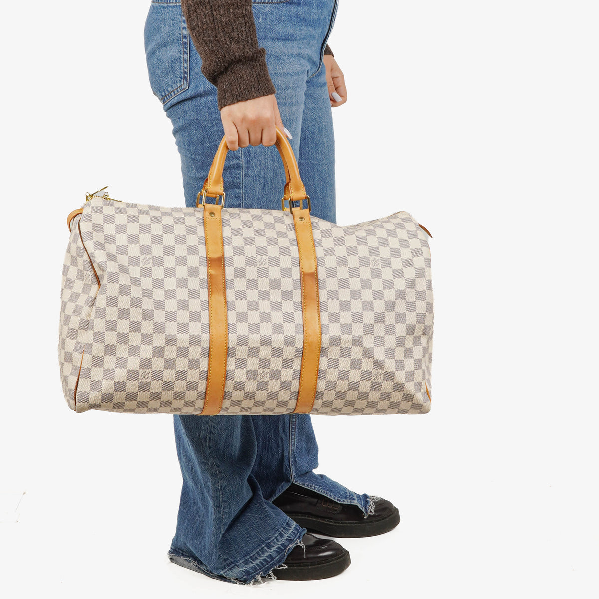 Louis Vuitton Keepall 50 Damier Azur Canvas Travel Bag