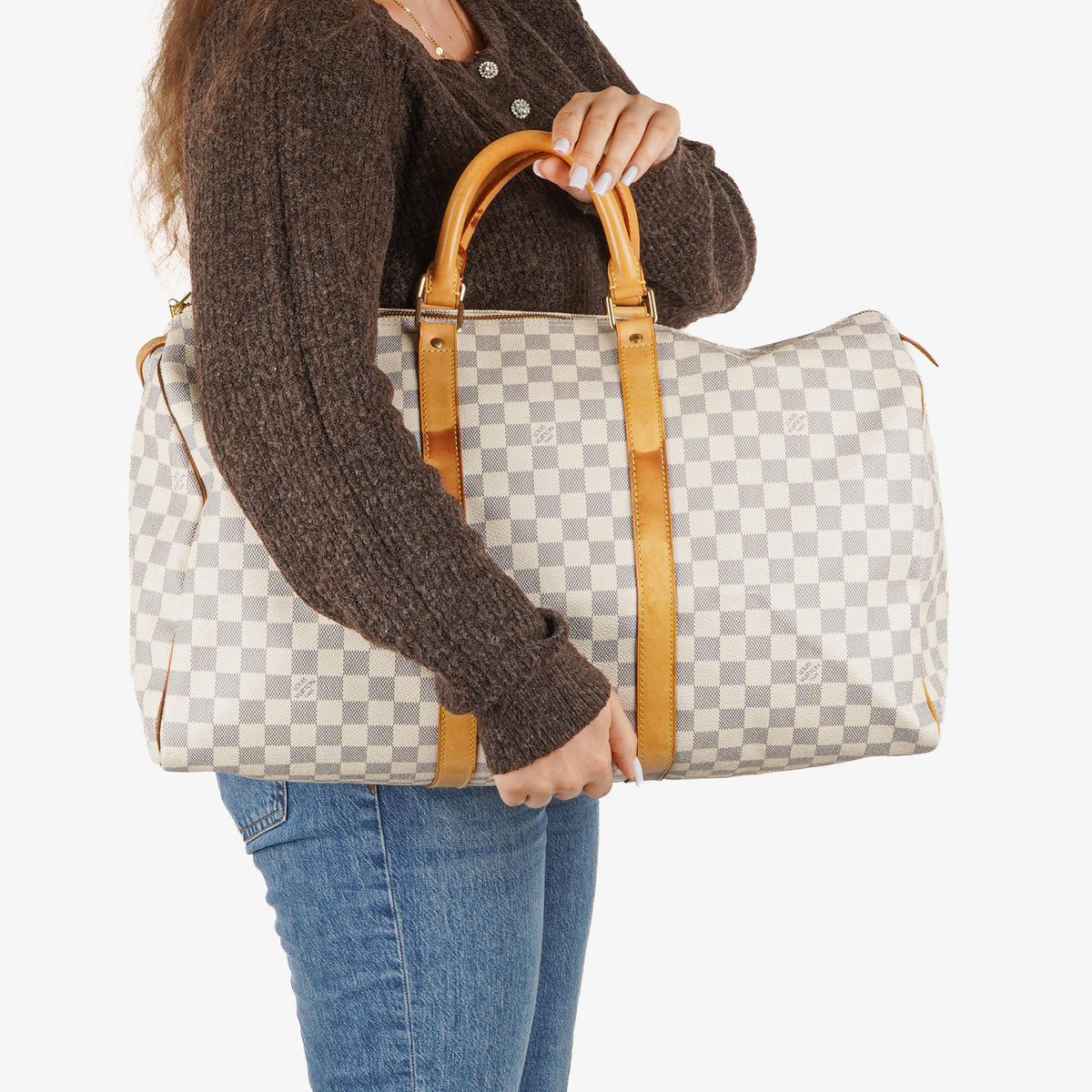 Louis Vuitton Keepall 50 Damier Azur Canvas Travel Bag