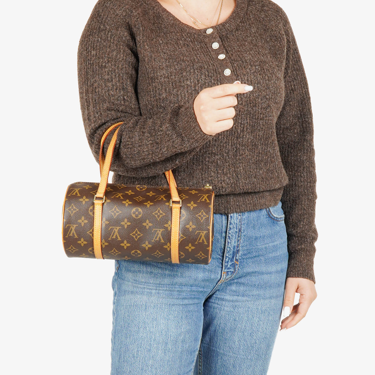 Louis Vuitton Papillon 25 Vintage Monogram Canvas Handbag