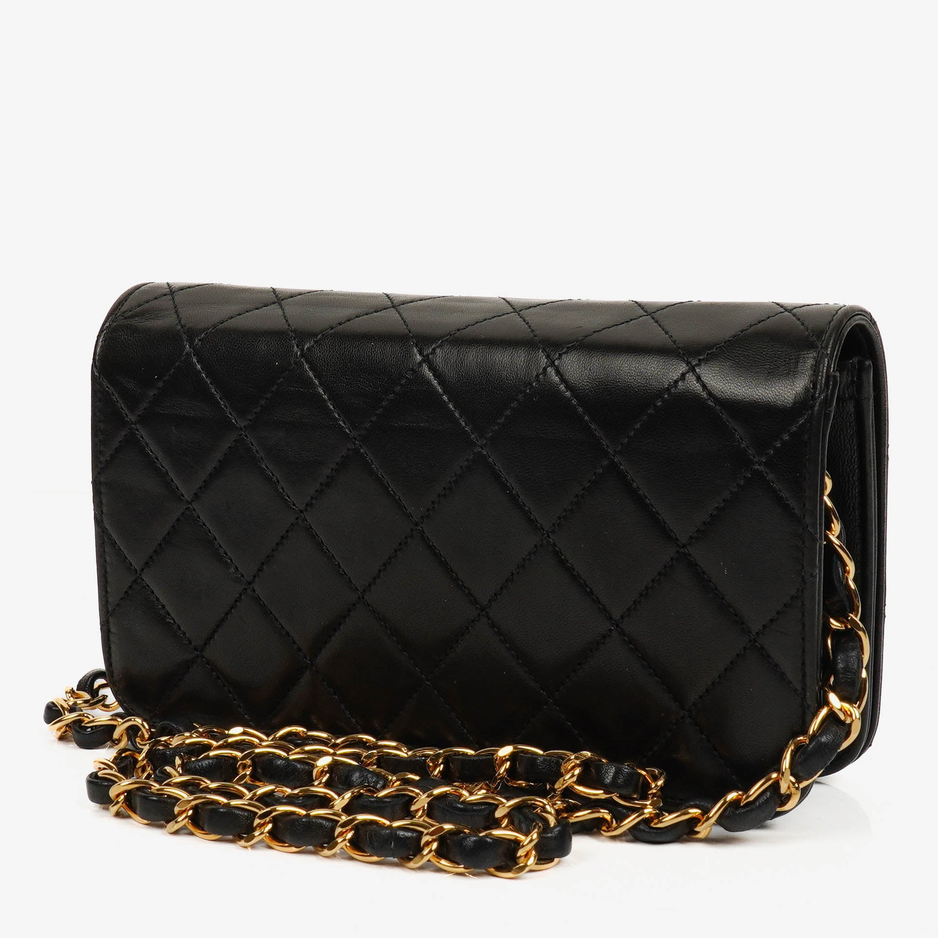 Chanel Classic Full Flap Bag Black Quilted Leather 24K Gold-Plated Hardware