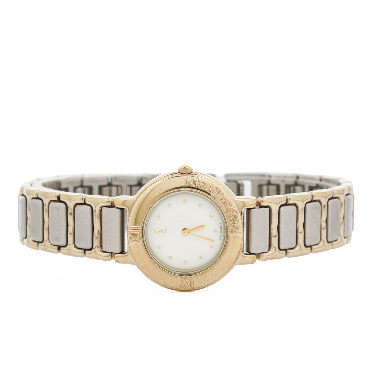 Yves Saint Laurent YSL Logo Two-Tone Stainless Steel Watch