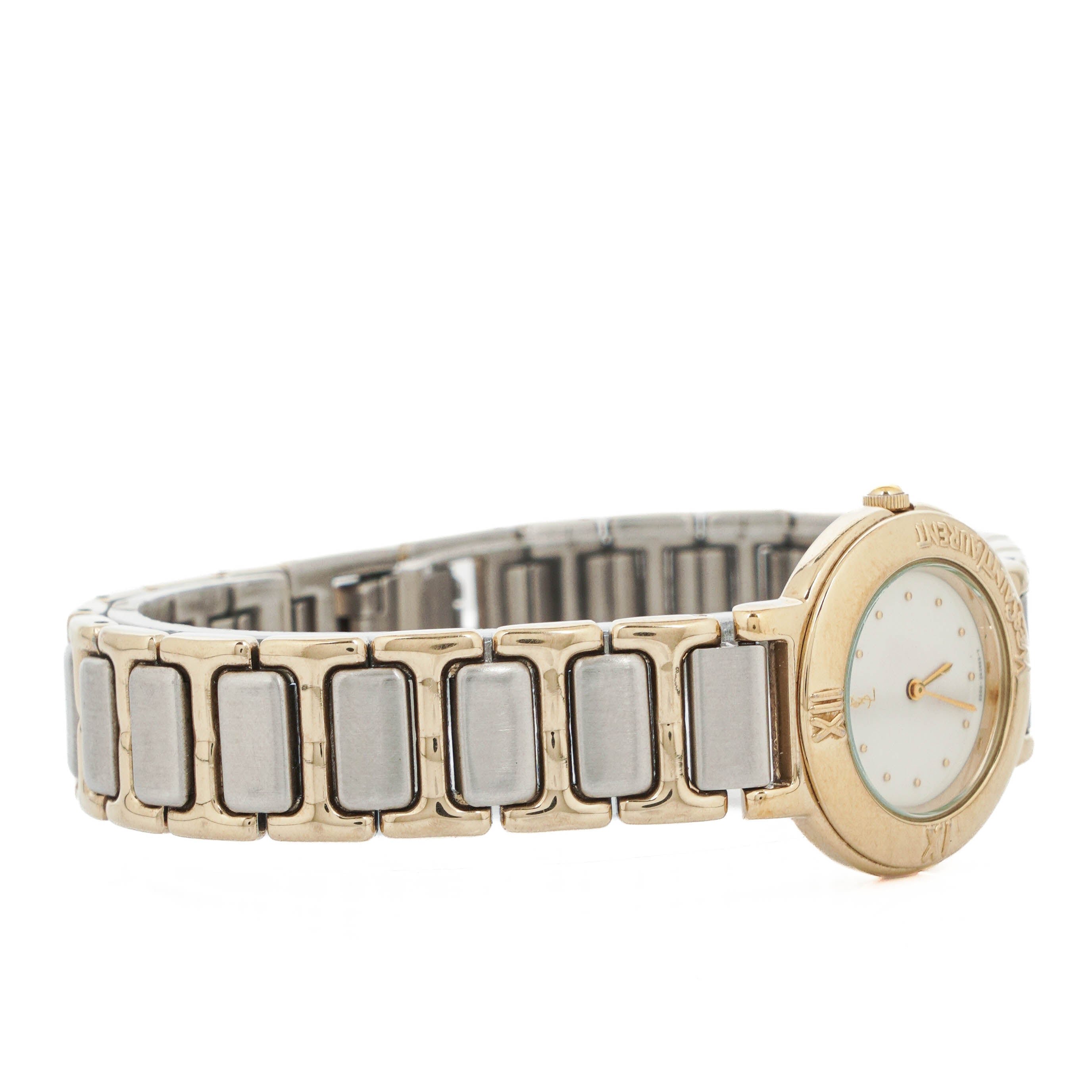 Yves Saint Laurent YSL Logo Two-Tone Stainless Steel Watch