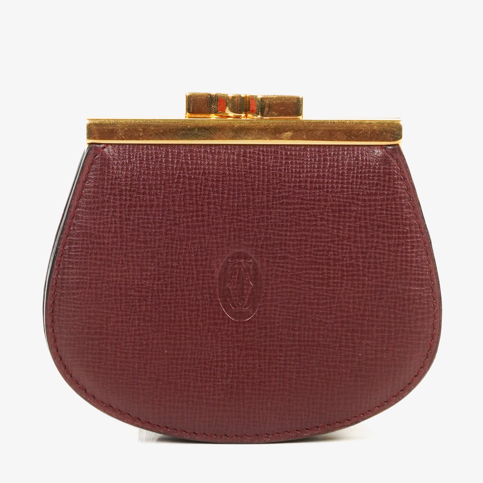 Cartier Must De Cartier Burgundy Leather Coin Purse