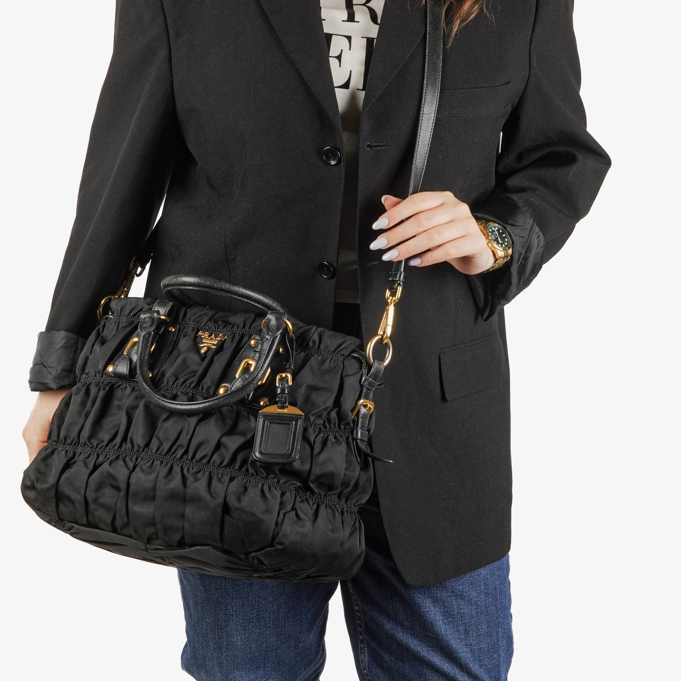 Prada Tessuto Gaufre Nero Bag