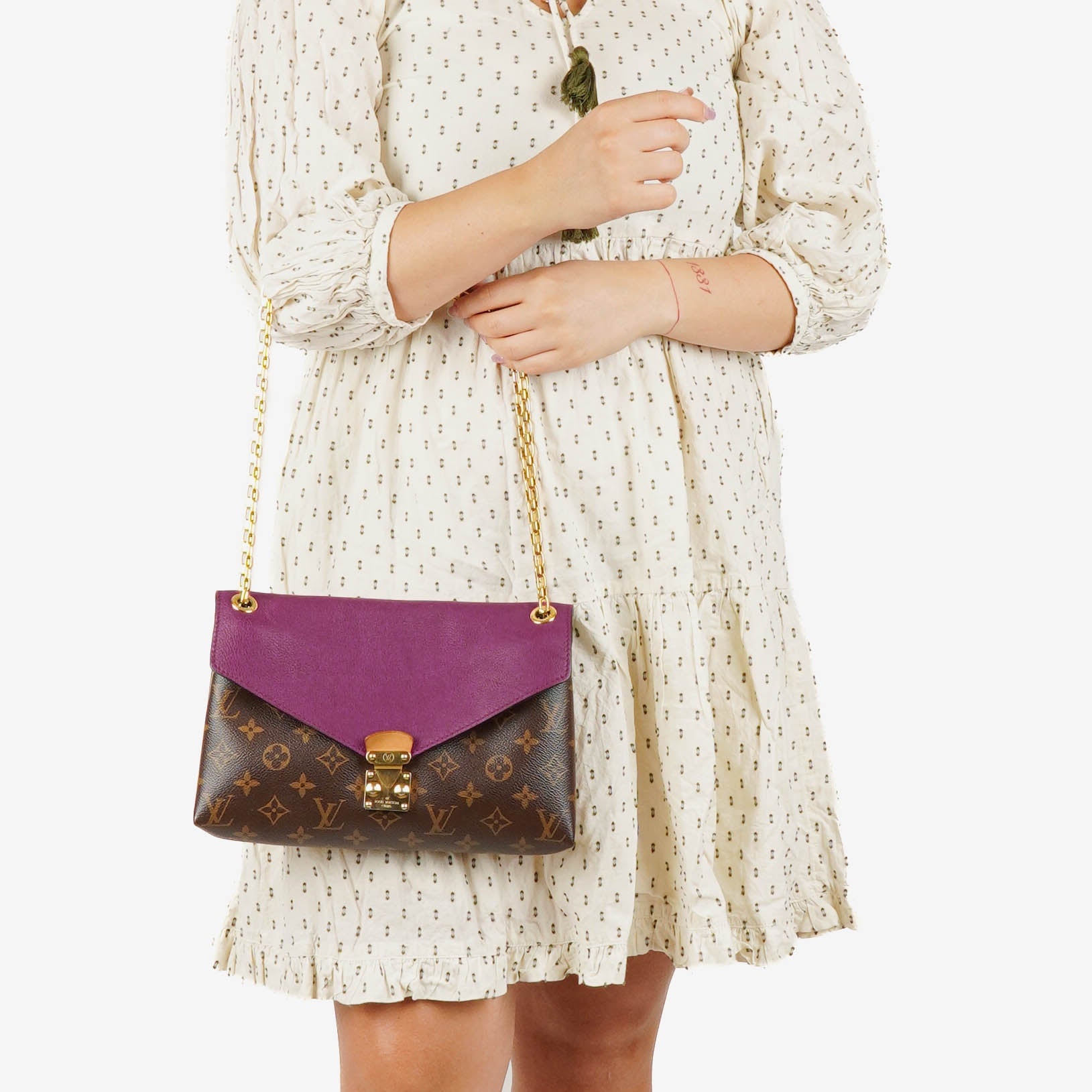 Louis Vuitton Pallas Chain Aurore Monogram Canvas Bag