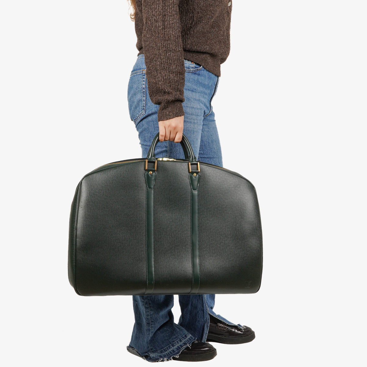 Louis Vuitton Dark Green Epicea Taiga Leather Helanga 1 Poche Travel Bag