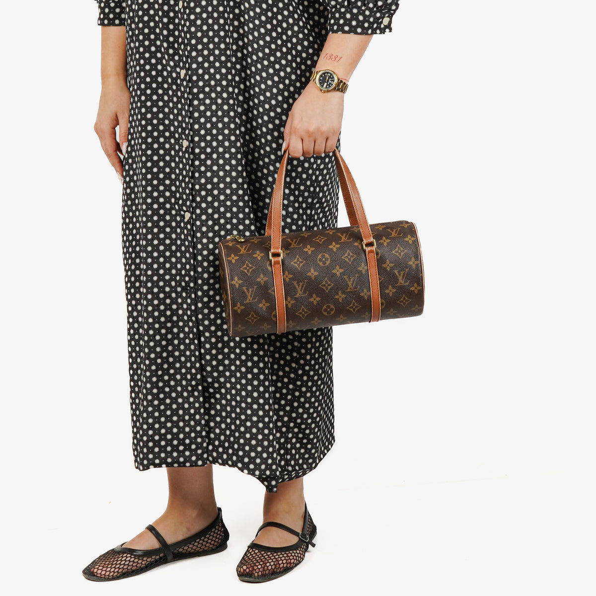 Louis Vuitton Papillon 30 Vintage Monogram Canvas Handbag With Mini Papillon Pochette