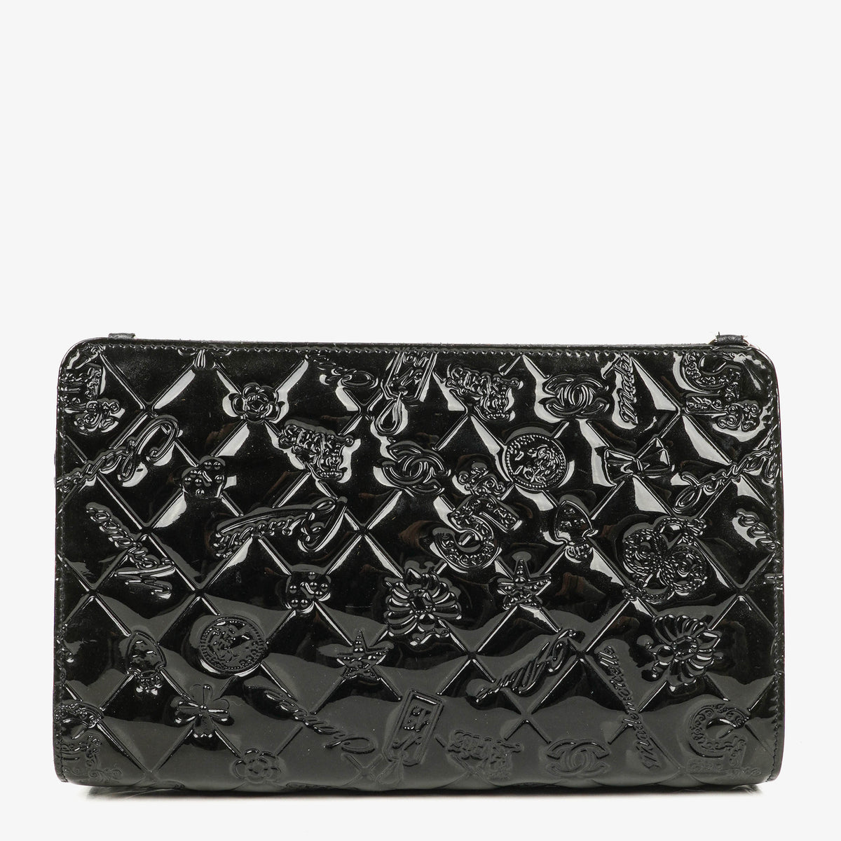 Chanel Lucky Charm Black Patent Leather Pochatte