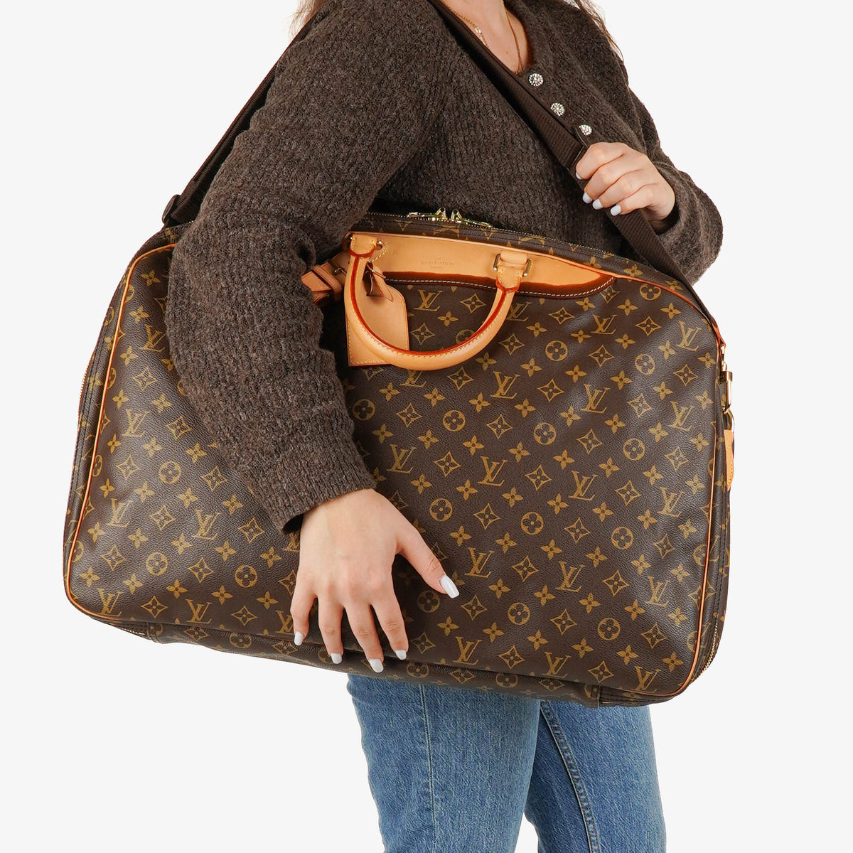 Louis Vuitton Alize 55 Monogram Coated Canvas Travel Bag