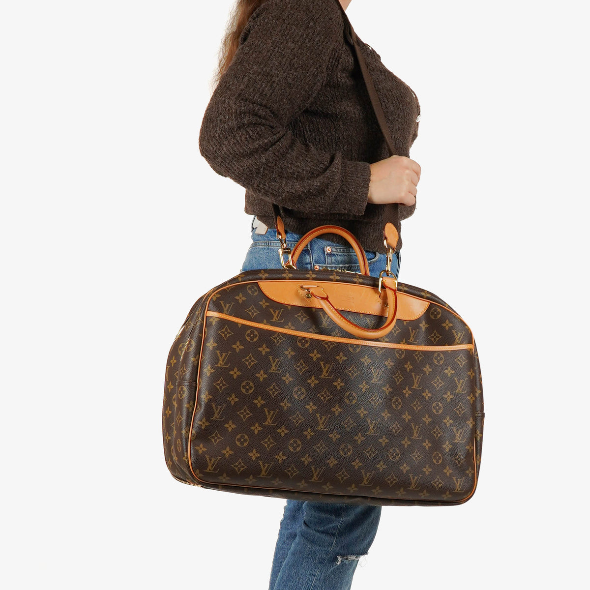 Louis Vuitton Alize 45 Monogram Coated Canvas Travel Bag