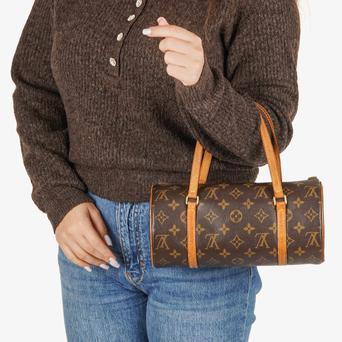 Louis Vuitton Papillon 25 Vintage Monogram Canvas Handbag