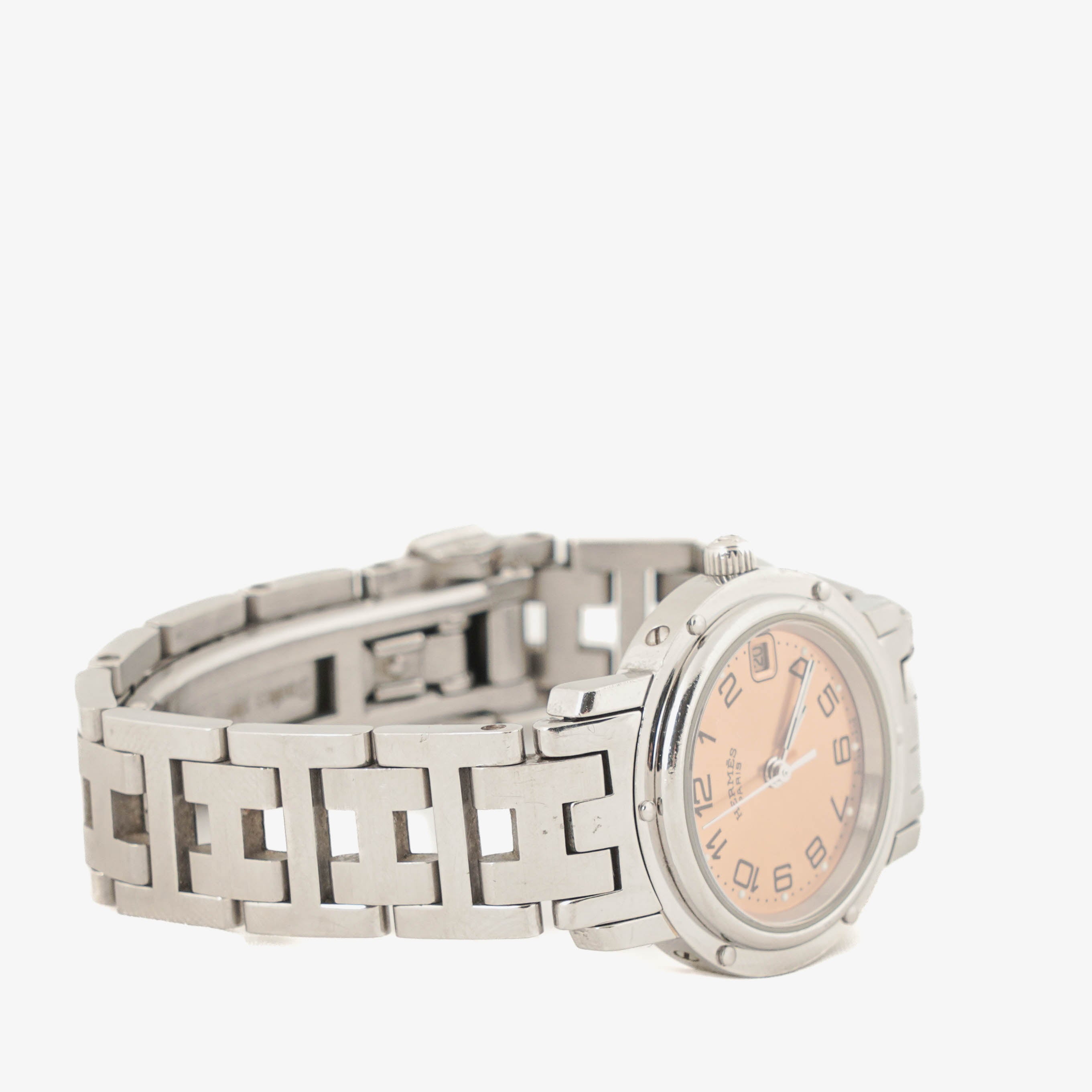 Hermes Clipper Quartz Watch Silver-Tone Stainless Steel