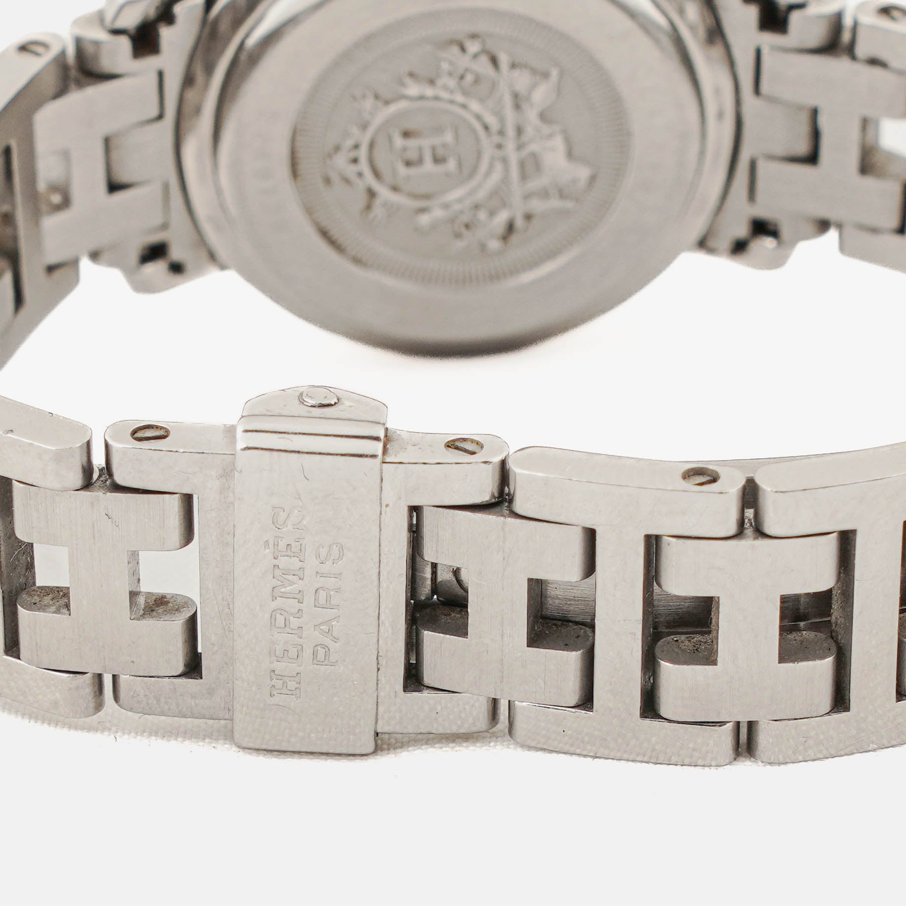 Hermes Clipper Quartz Watch Silver-Tone Stainless Steel