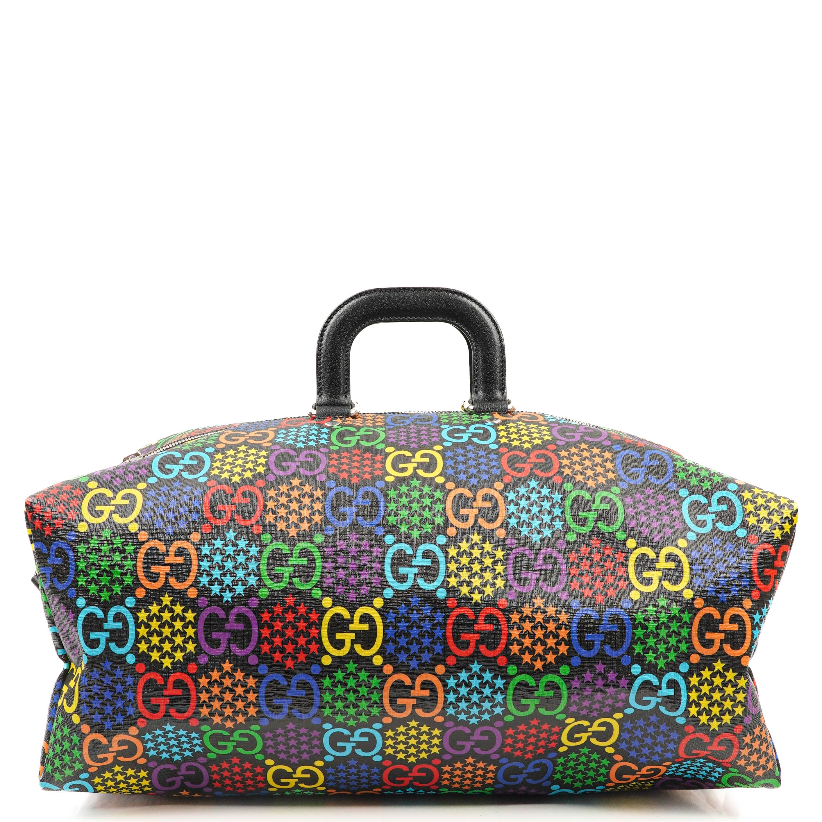 Gucci Psychedelic Black Multicolor GG Supreme Monogram Duffle Backpack