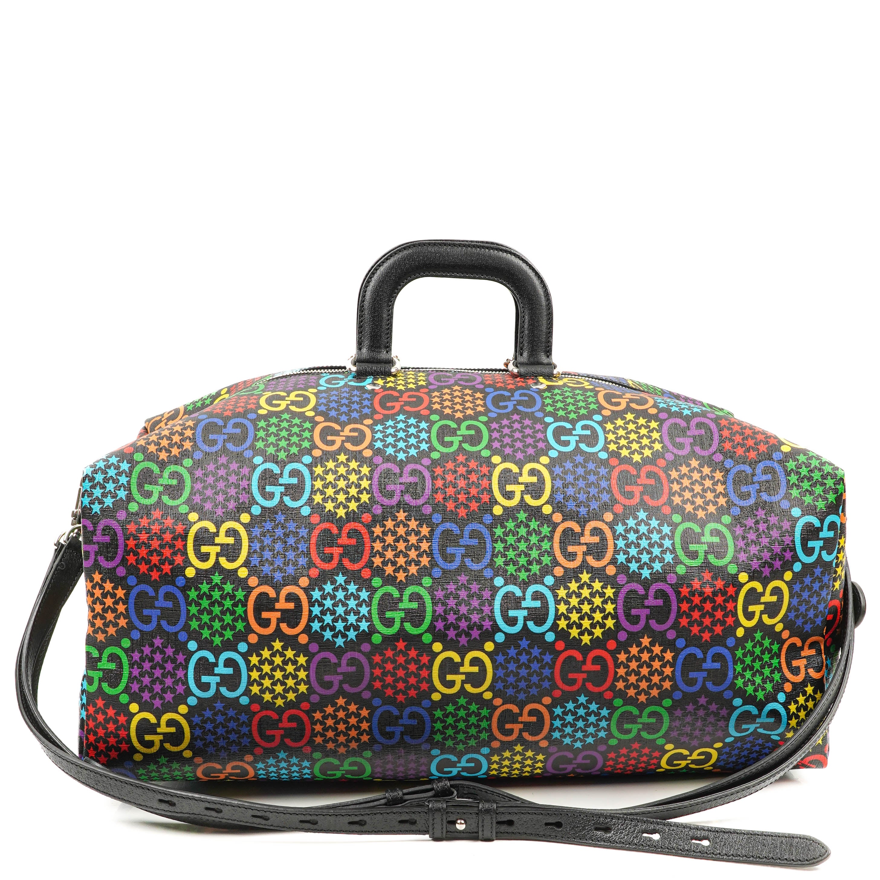 Gucci Psychedelic Black Multicolor GG Supreme Monogram Duffle Backpack