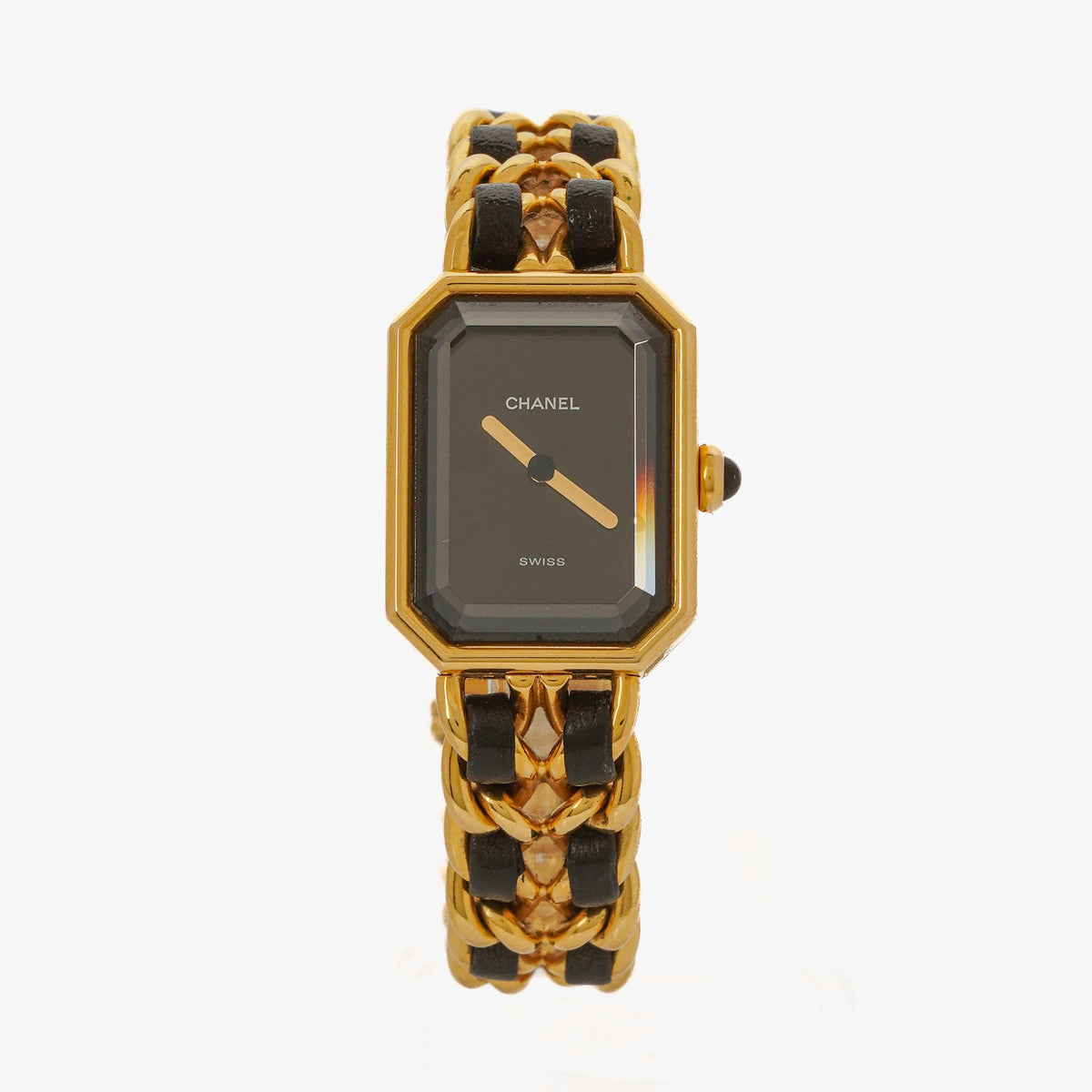 Chanel Stainless Steel Lambskin 20mm Chain Premiere Quartz Watch Gold M