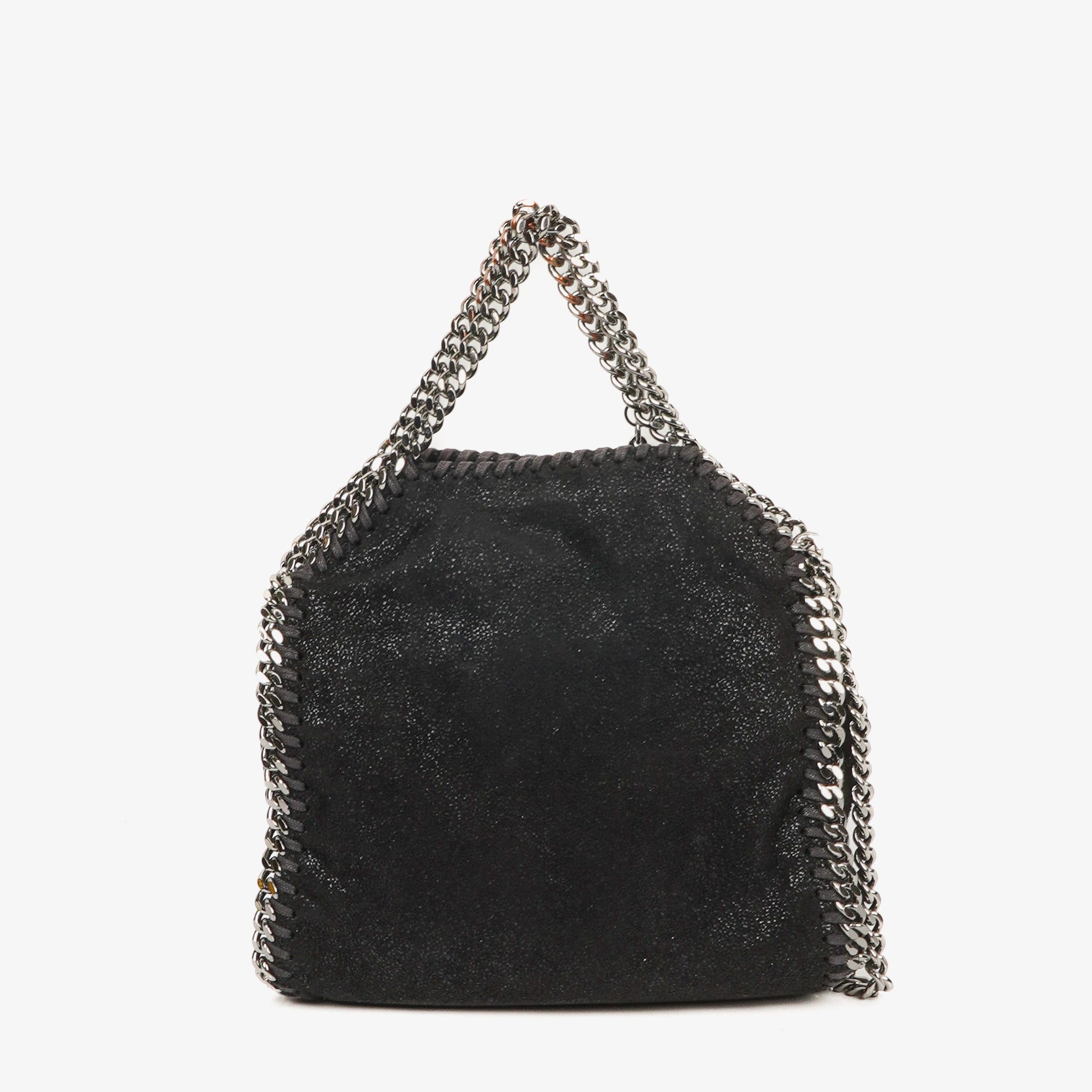 Stella McCartney Black Falabella Tiny Tote Vegan Shaggy Deer