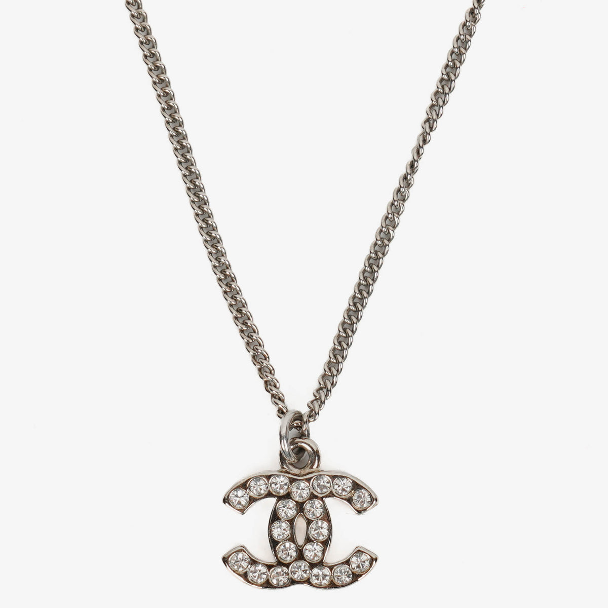 Chanel Crystal CC Pendant Necklace