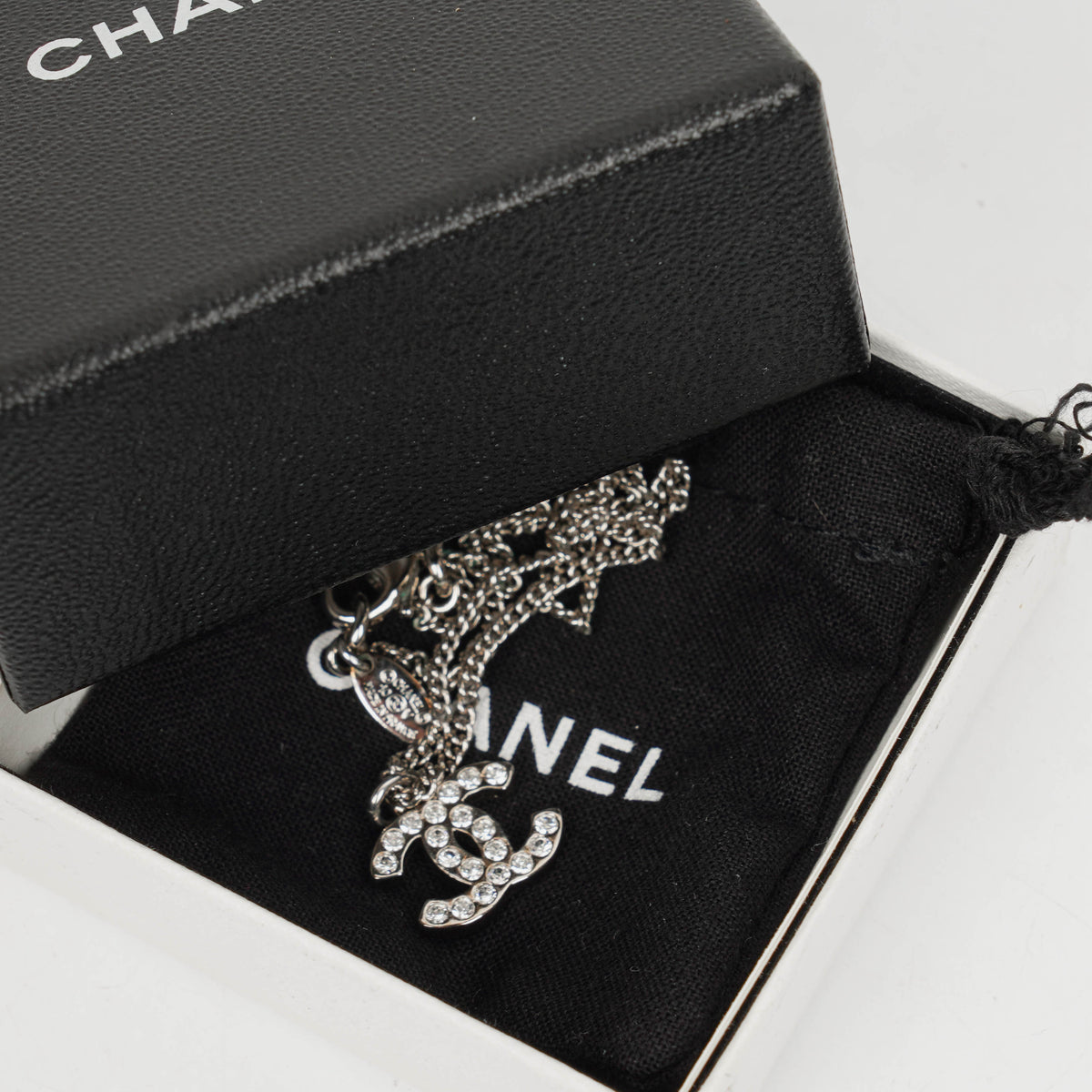 Chanel Crystal CC Pendant Necklace
