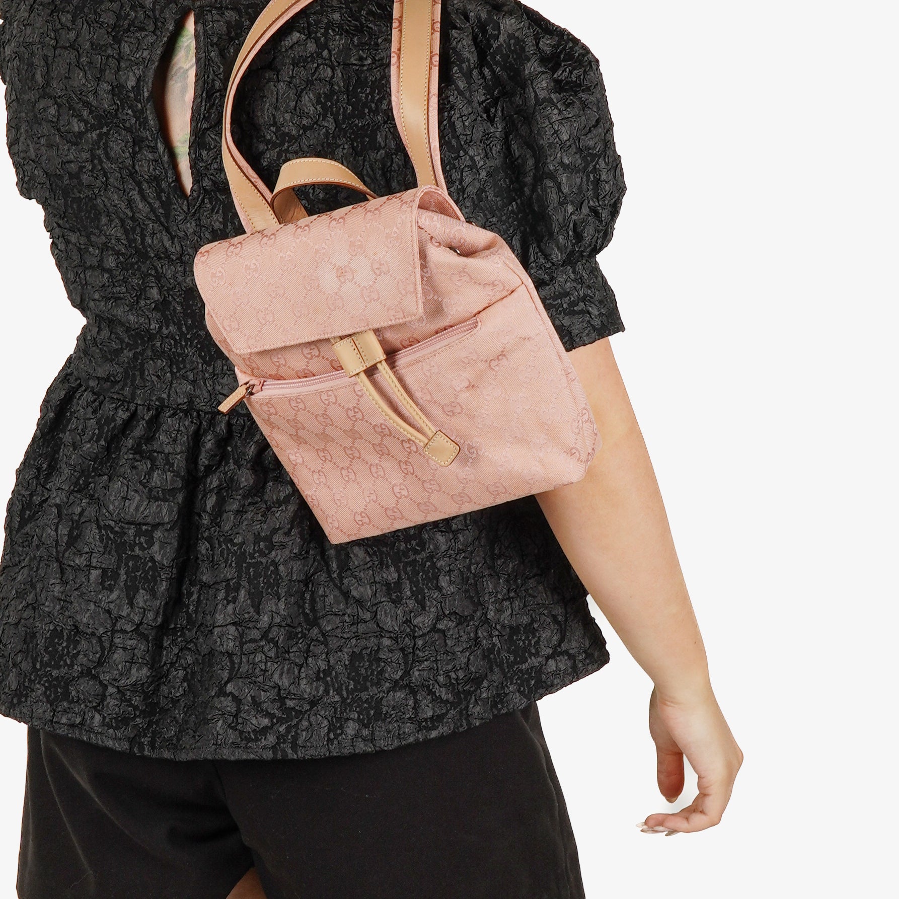 Gucci Rosa GG Canvas Monogram Ryggsäck