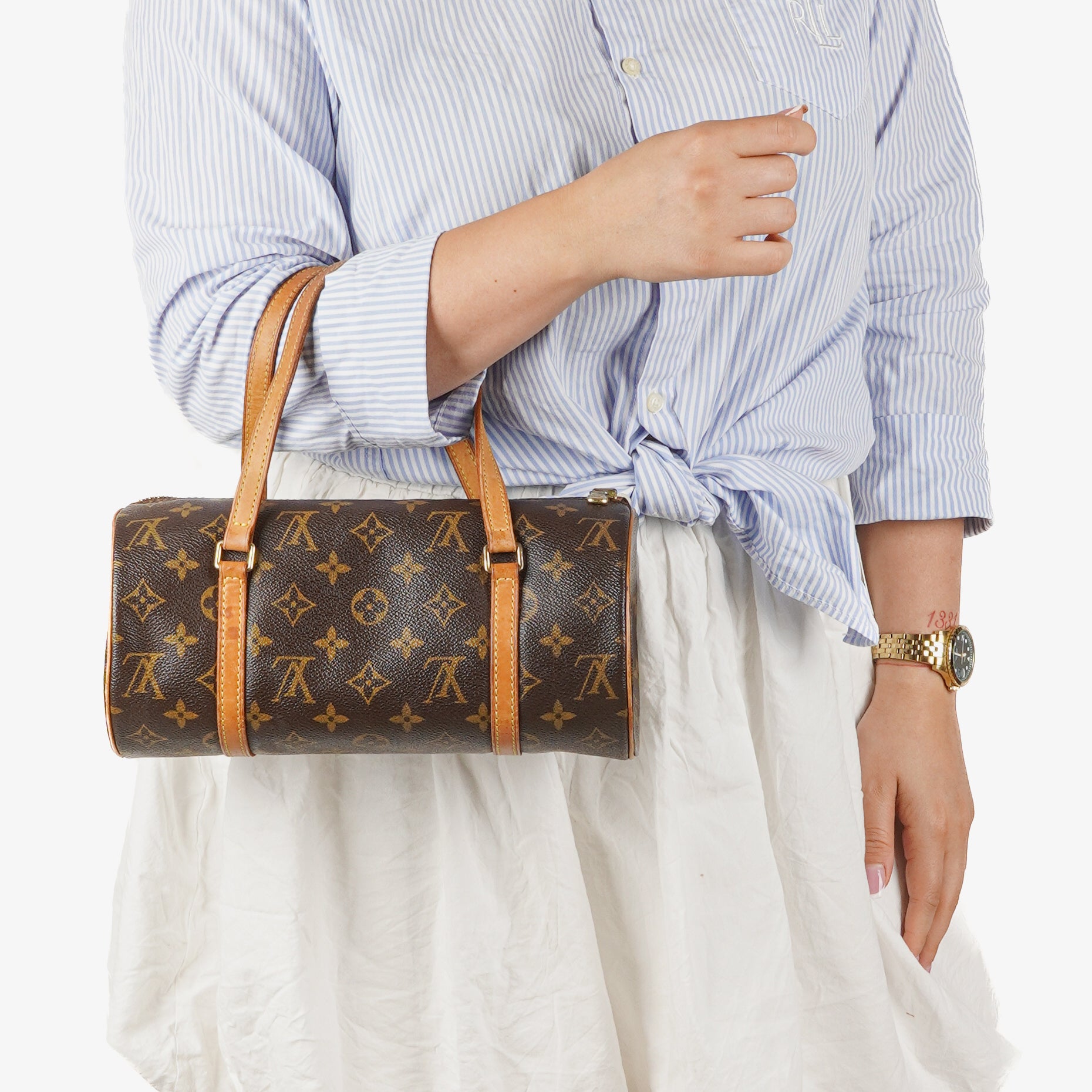 Louis Vuitton Papillon 25 Vintage Monogram Canvas Handbag