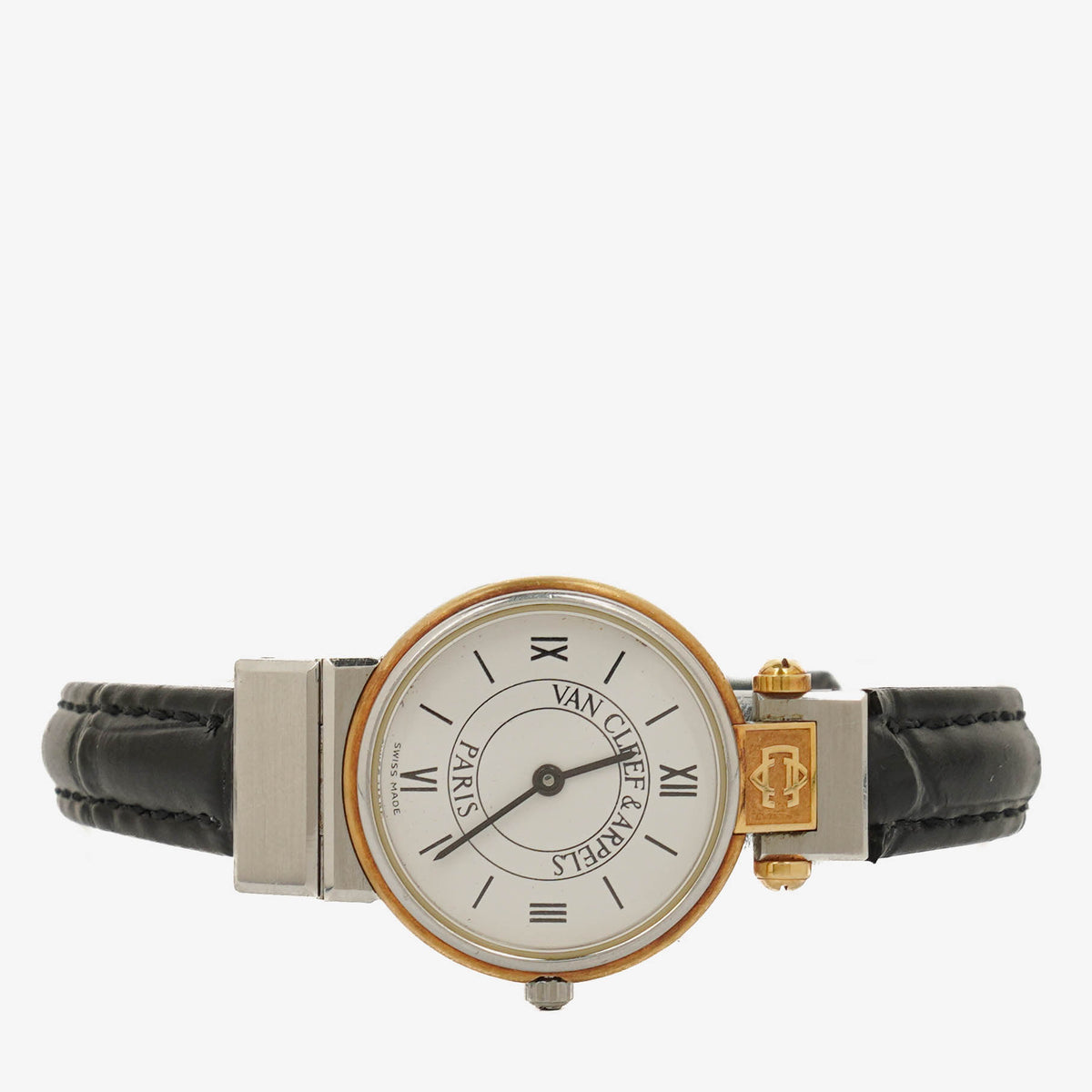 Van Cleef And Arpels La Collection No.22 Stainless Steel And Leather Watch