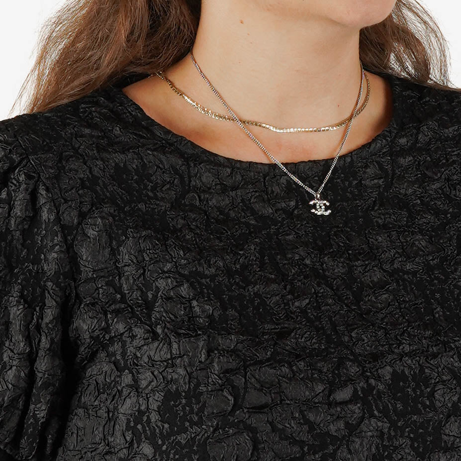 Chanel Crystal CC Pendant Necklace