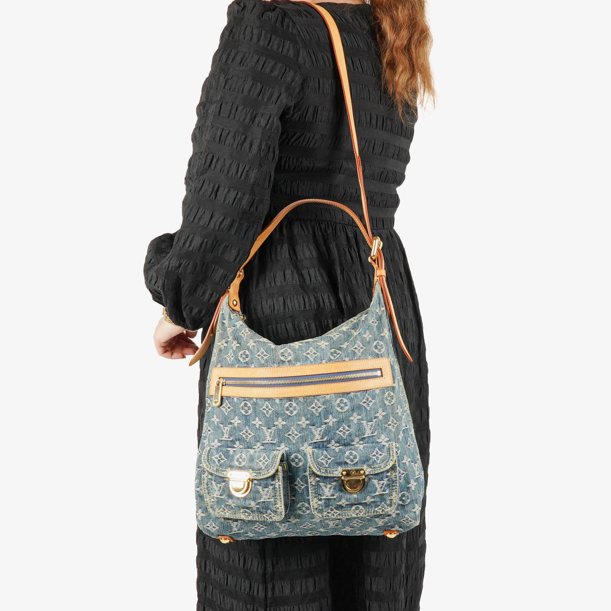Louis Vuitton Baggy GM Monogram Denim Shoulder Bag