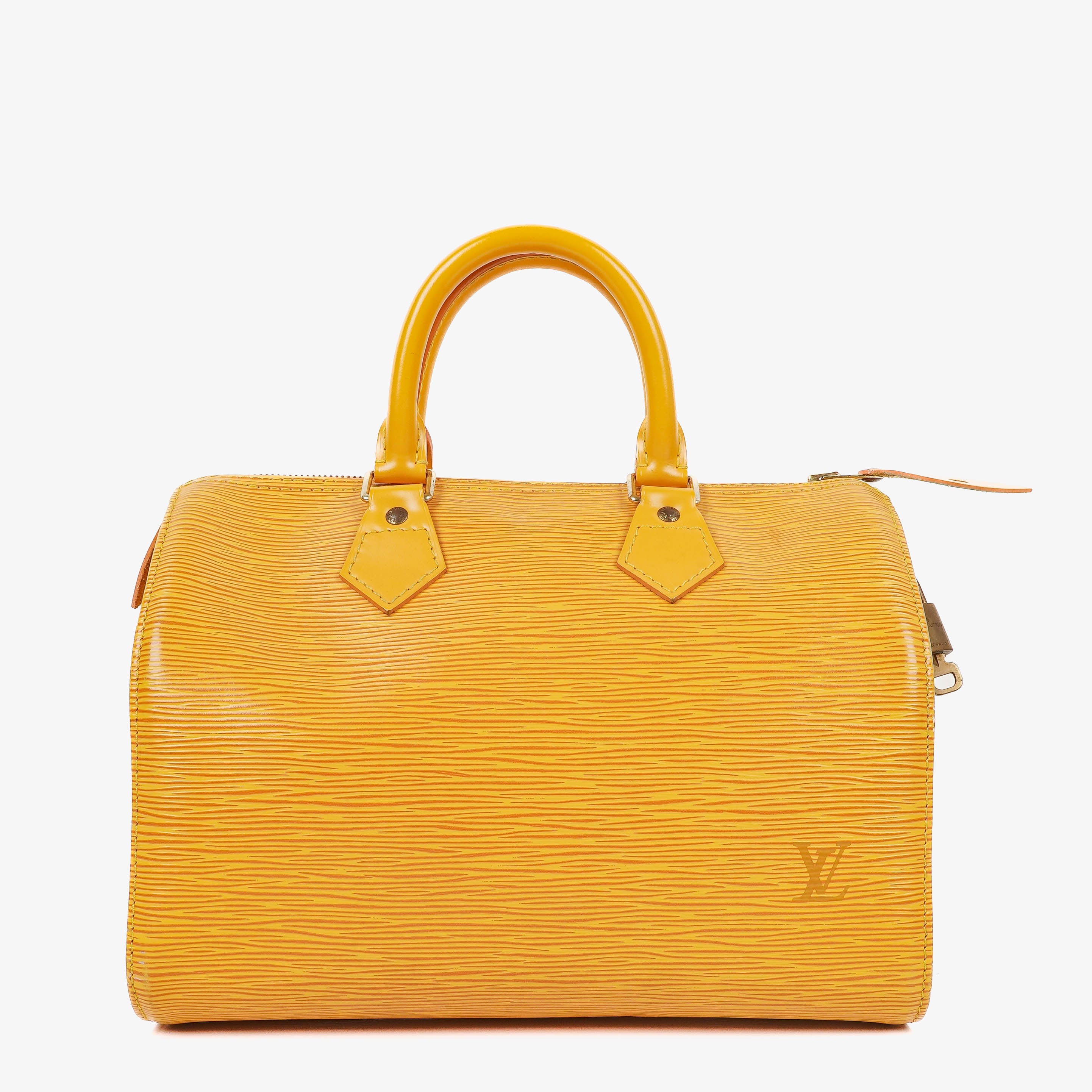 Louis Vuitton Speedy 25 Yellow EPI Leather Handbag