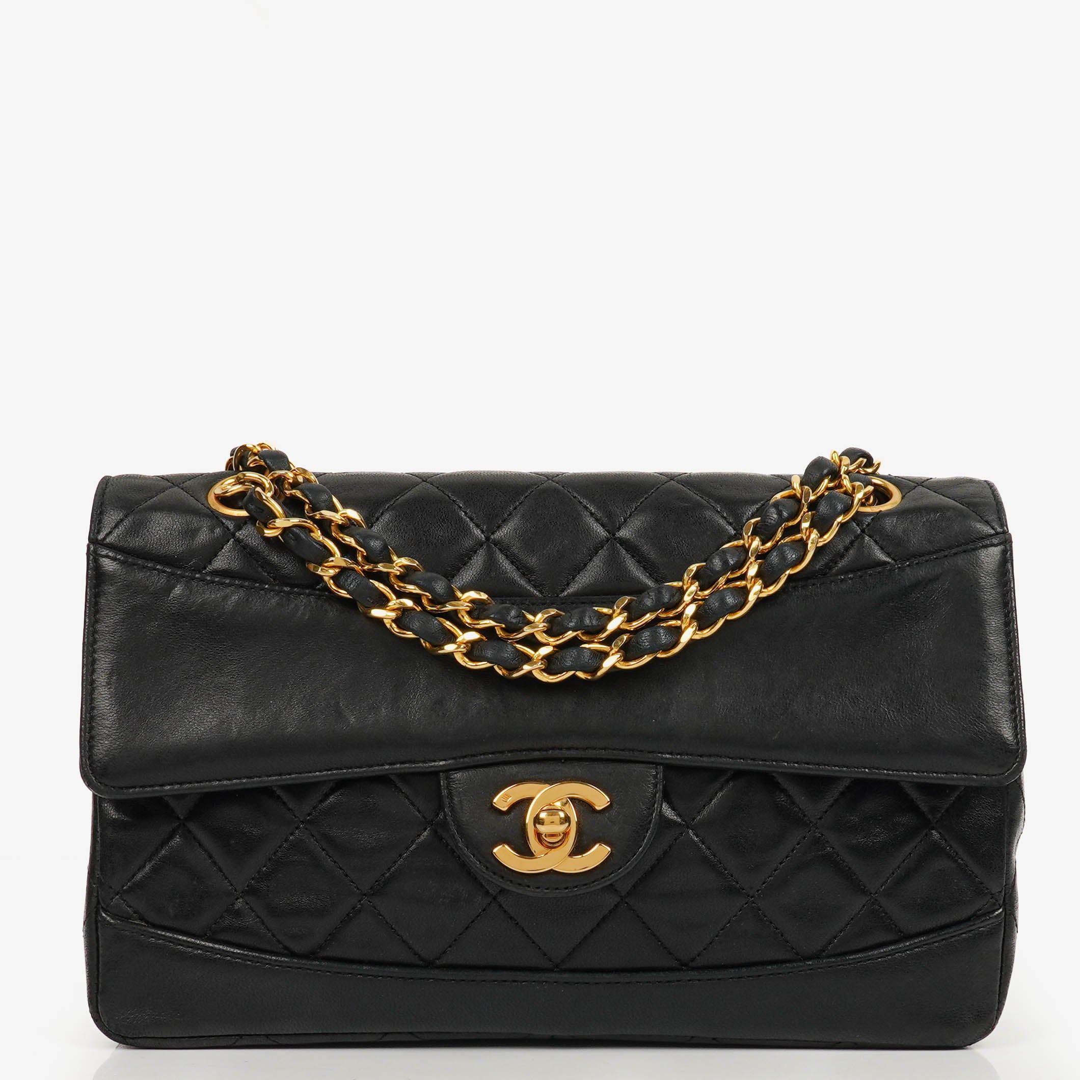 Chanel Classic Single Flap Bag Black Quilted Lambskin With 24K Gold-Plated Hardware