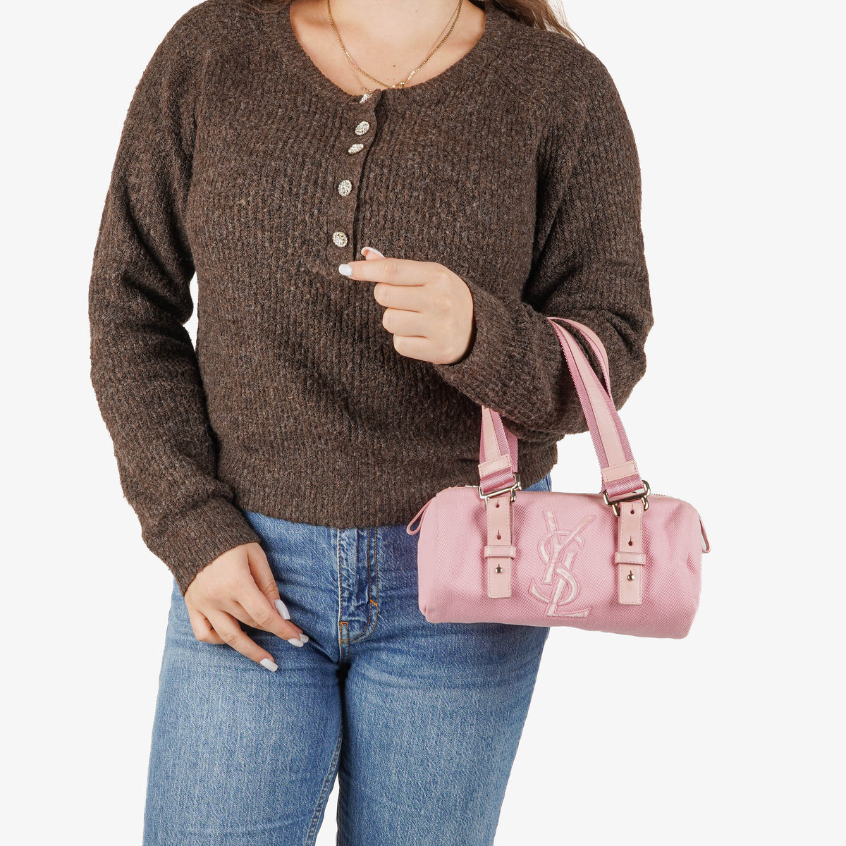 Saint Laurent Pink Boston Bag