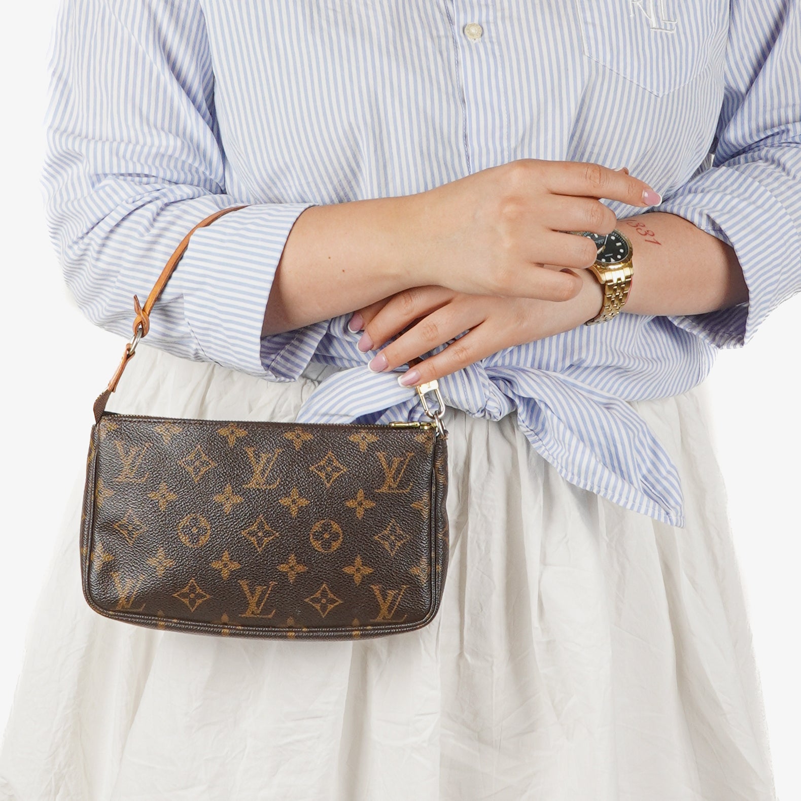 Louis Vuitton Pochette Accessoires Monogram Canvas Clutch Handbag